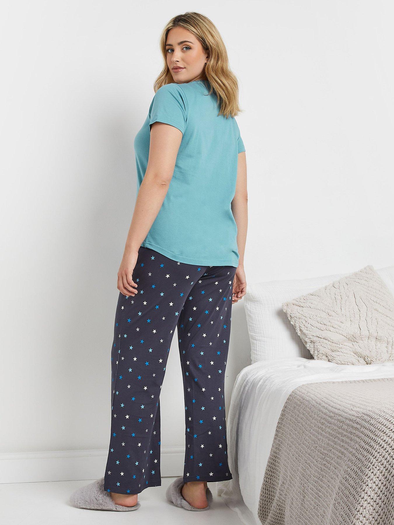 mco-purrfect-short-sleeve-wide-leg-pj-set-bluestillFront