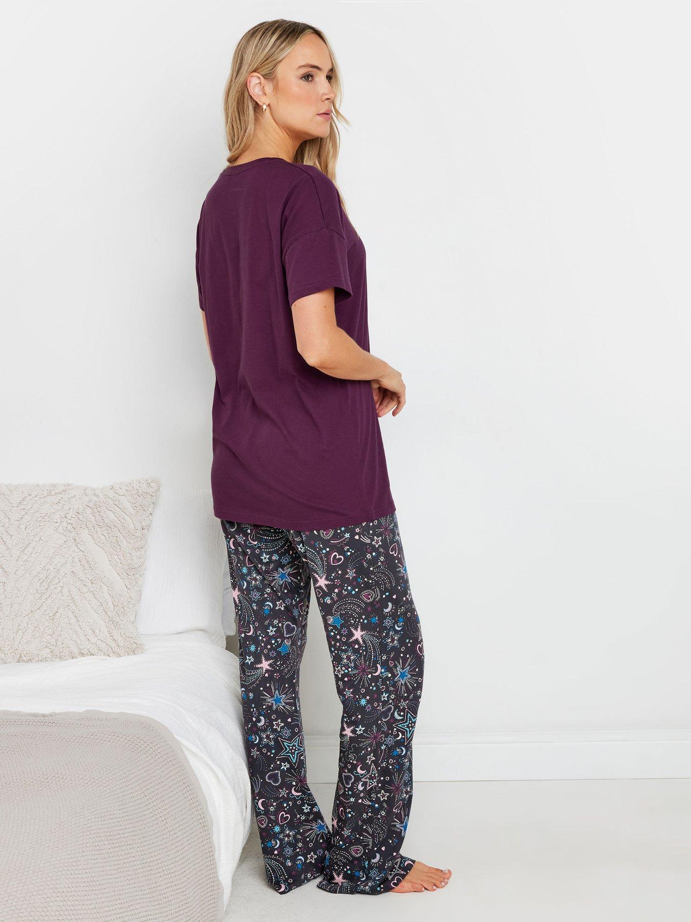 long-tall-sally-tall-shine-bright-wide-leg-pj-set-purplestillFront