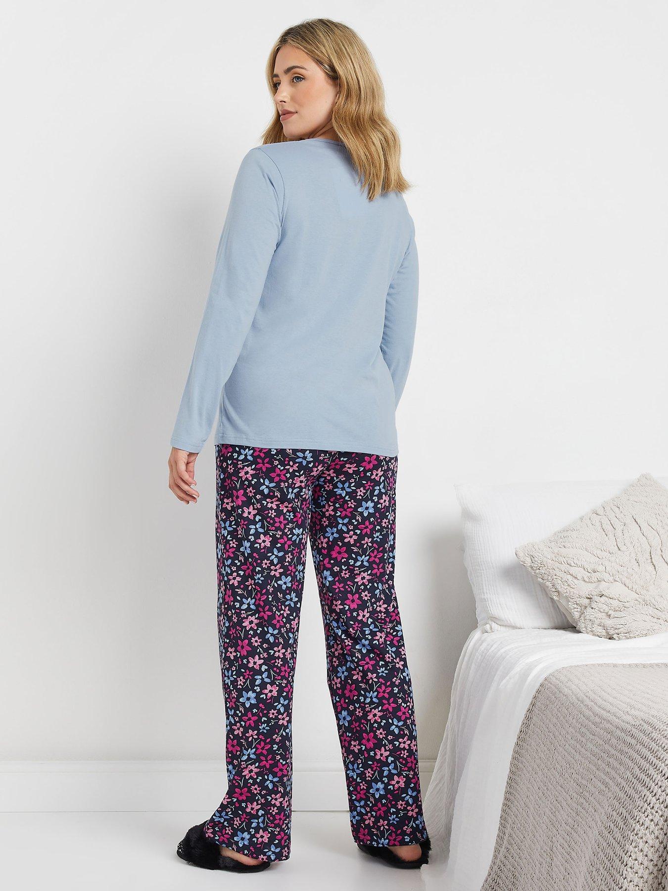 mco-winter-floral-long-sleeve-wide-leg-pj-setstillFront