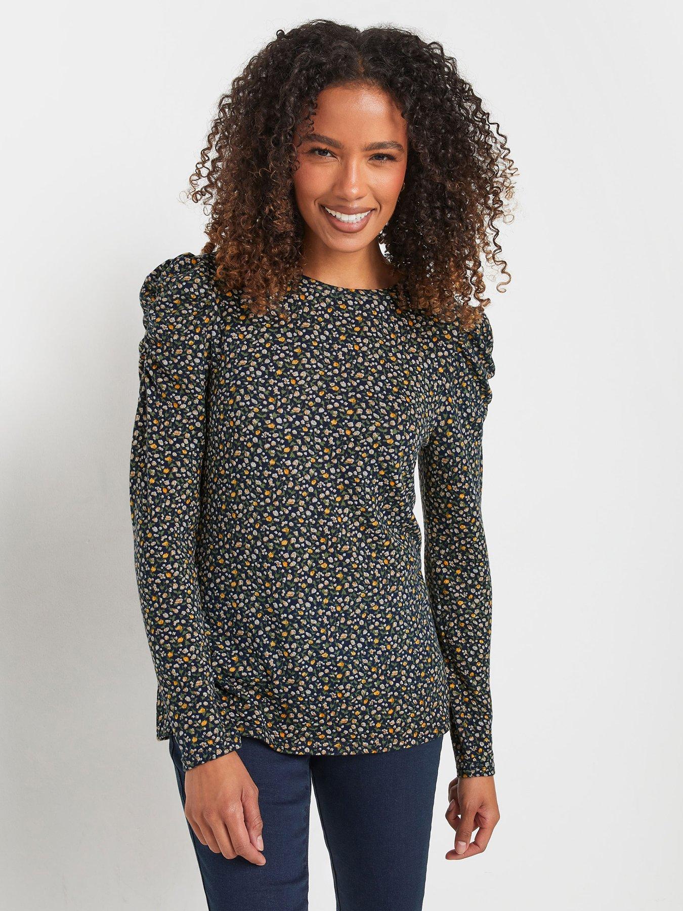 mco-ditsy-puff-sleeve-top-blue