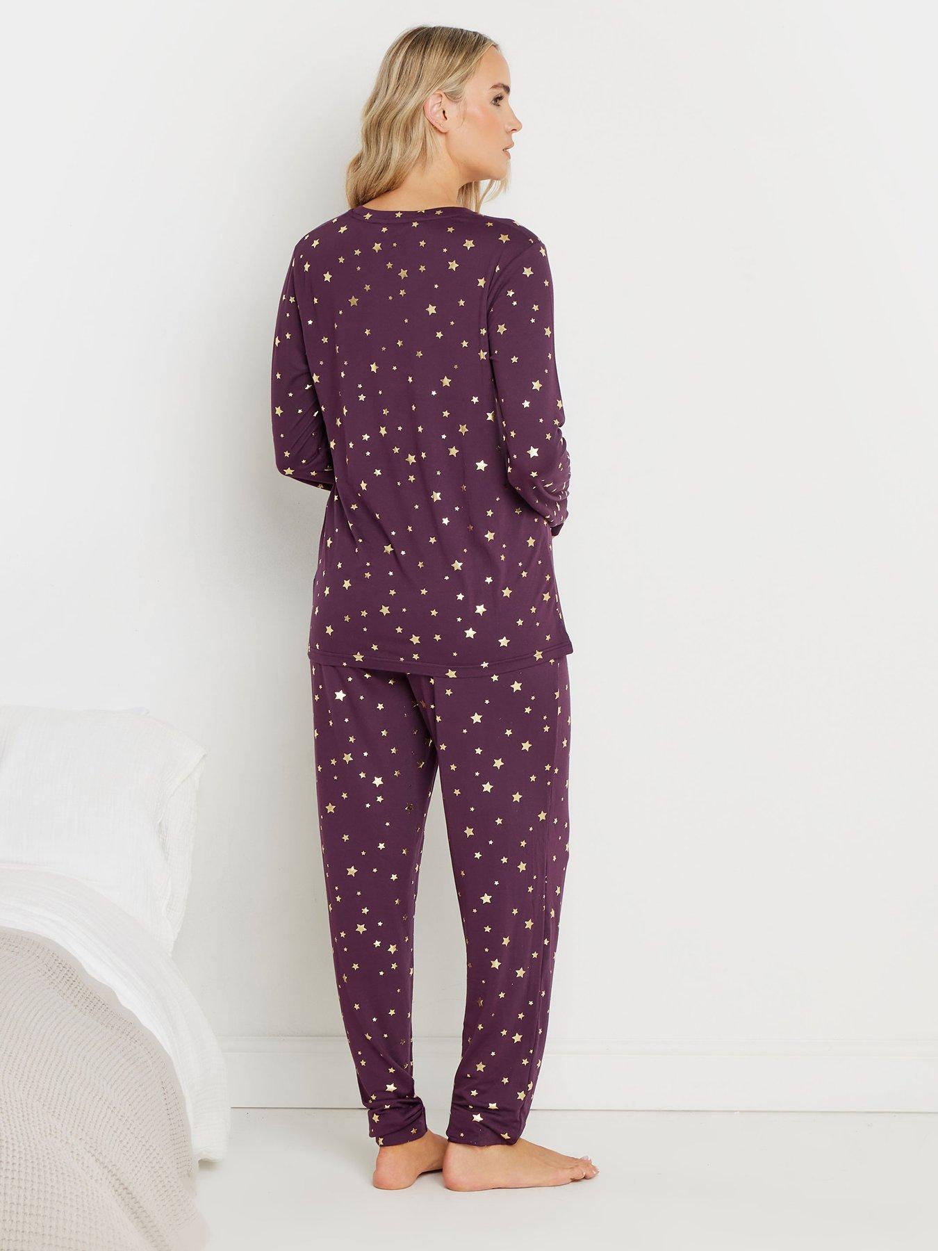 long-tall-sally-tall-soft-touch-foil-pj-set-redstillFront