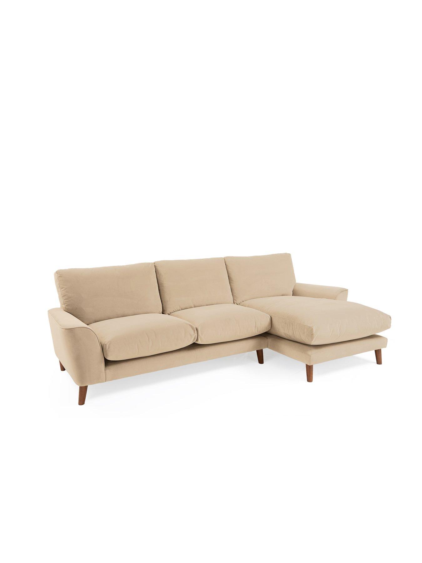 Image 3 of 7 of Very Home Astrid Velvet Right Hand Chaise Sofa&nbsp;- FSC&reg; Certified