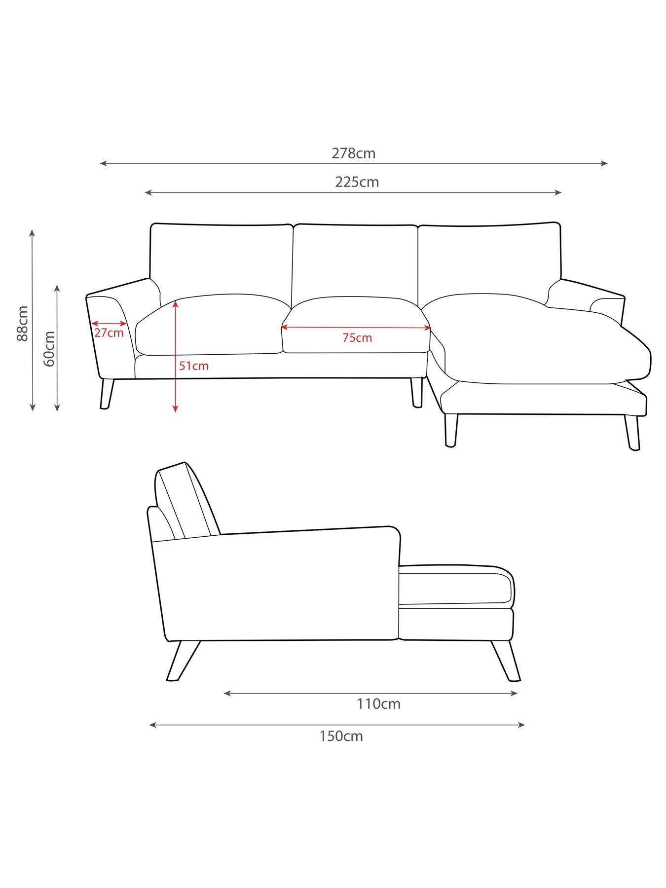 Image 7 of 7 of Very Home Astrid Velvet Right Hand Chaise Sofa&nbsp;- FSC&reg; Certified