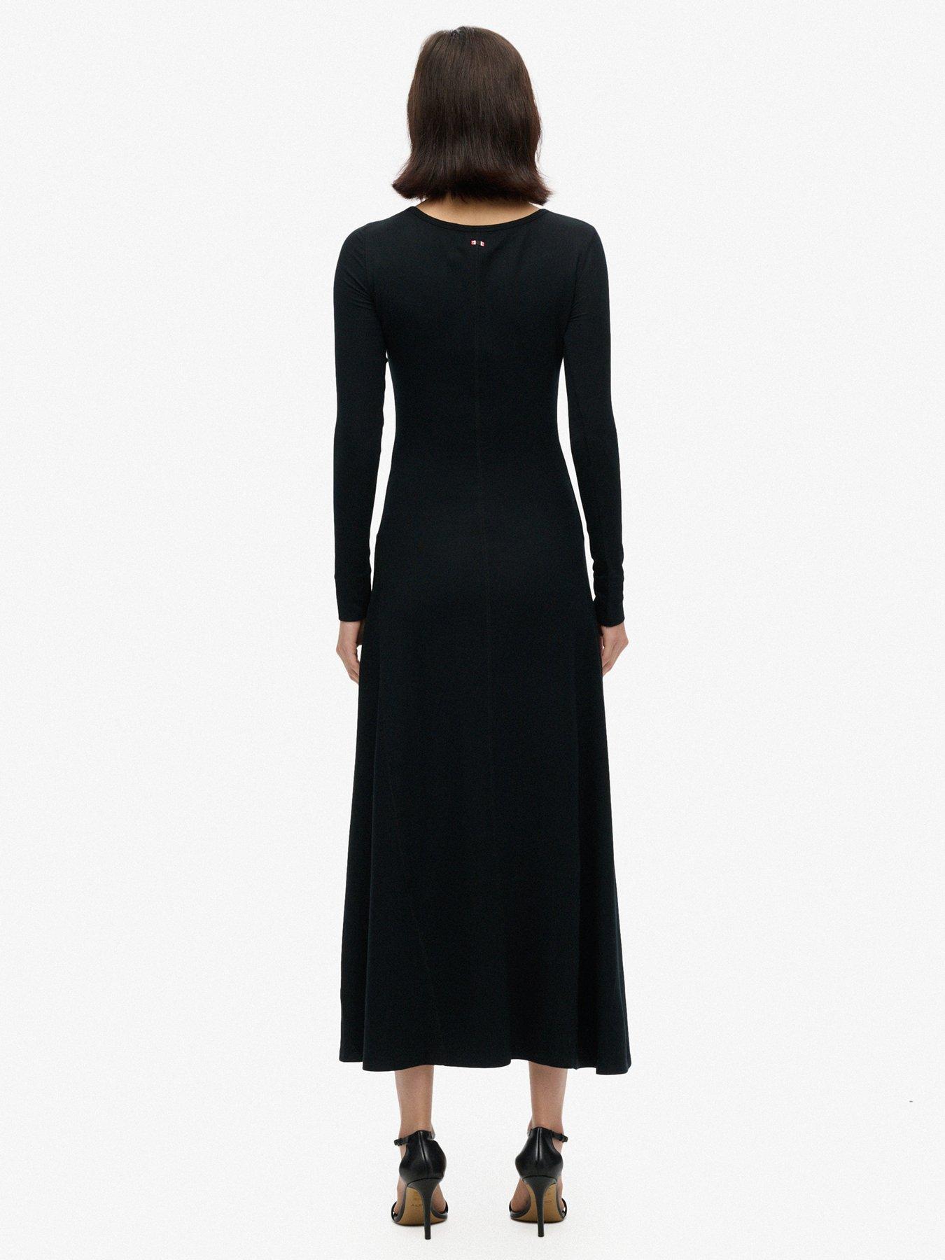 superdry-henley-midi-dress-blackstillFront