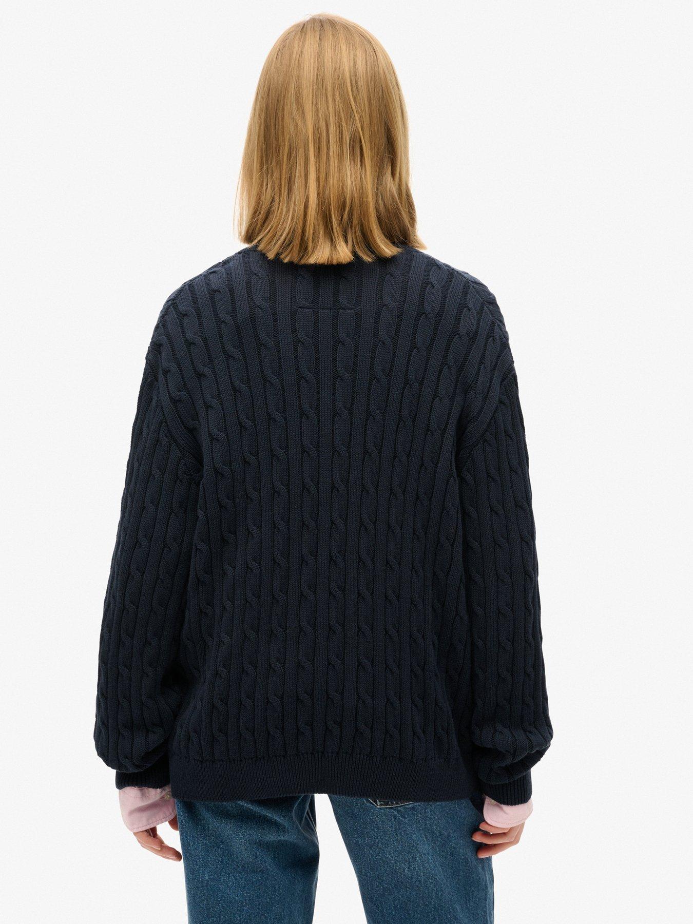 superdry-oversized-v-neck-cable-jumper-navystillFront