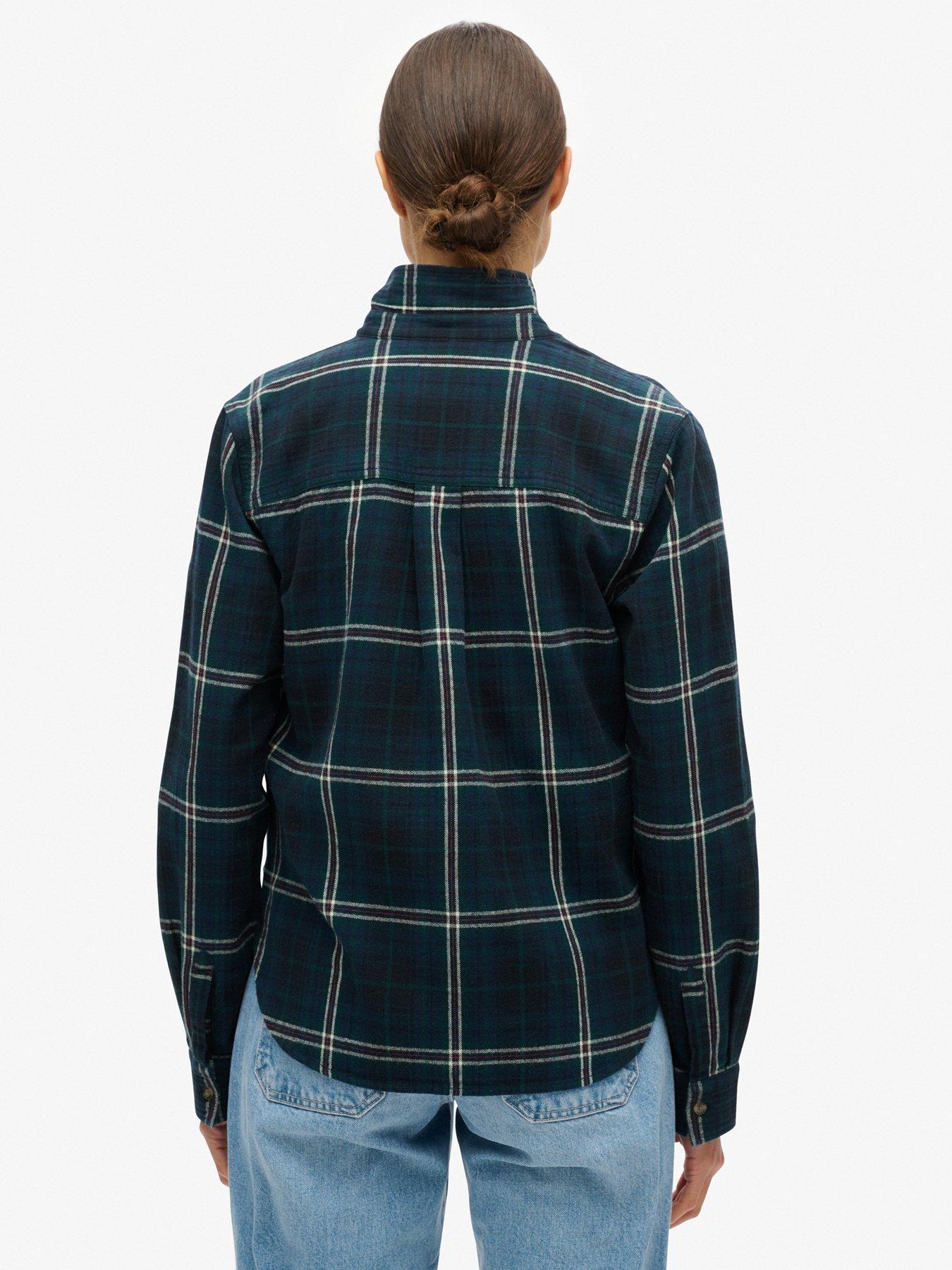 superdry-lumberjack-check-flannel-shirt-navystillFront