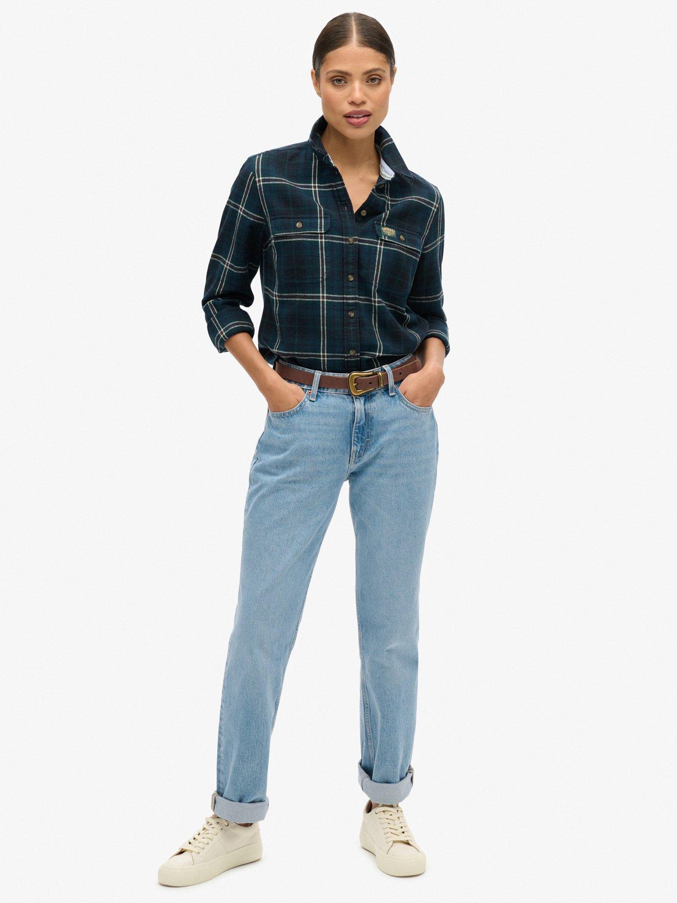 Image 3 of 6 of Superdry Lumberjack Check Flannel Shirt - Navy