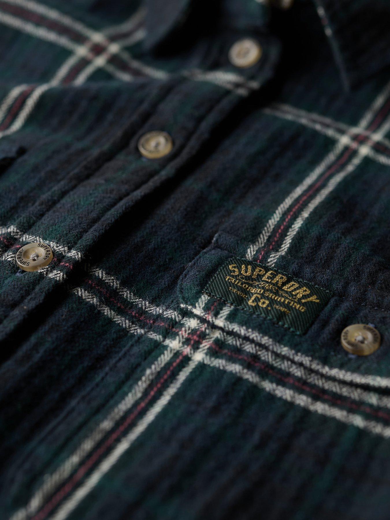 Image 5 of 6 of Superdry Lumberjack Check Flannel Shirt - Navy