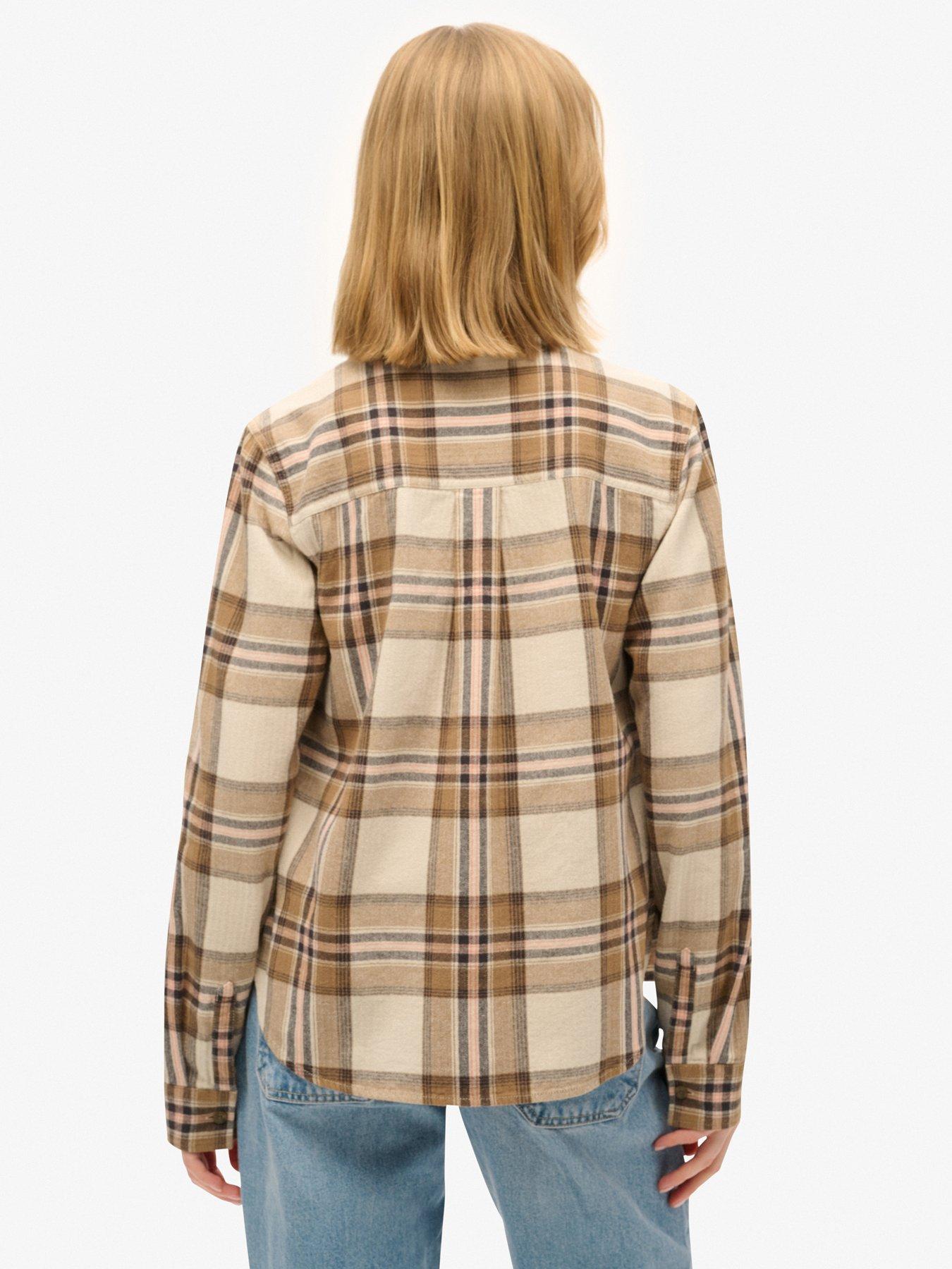 superdry-lumberjack-check-flannel-shirt-beigestillFront