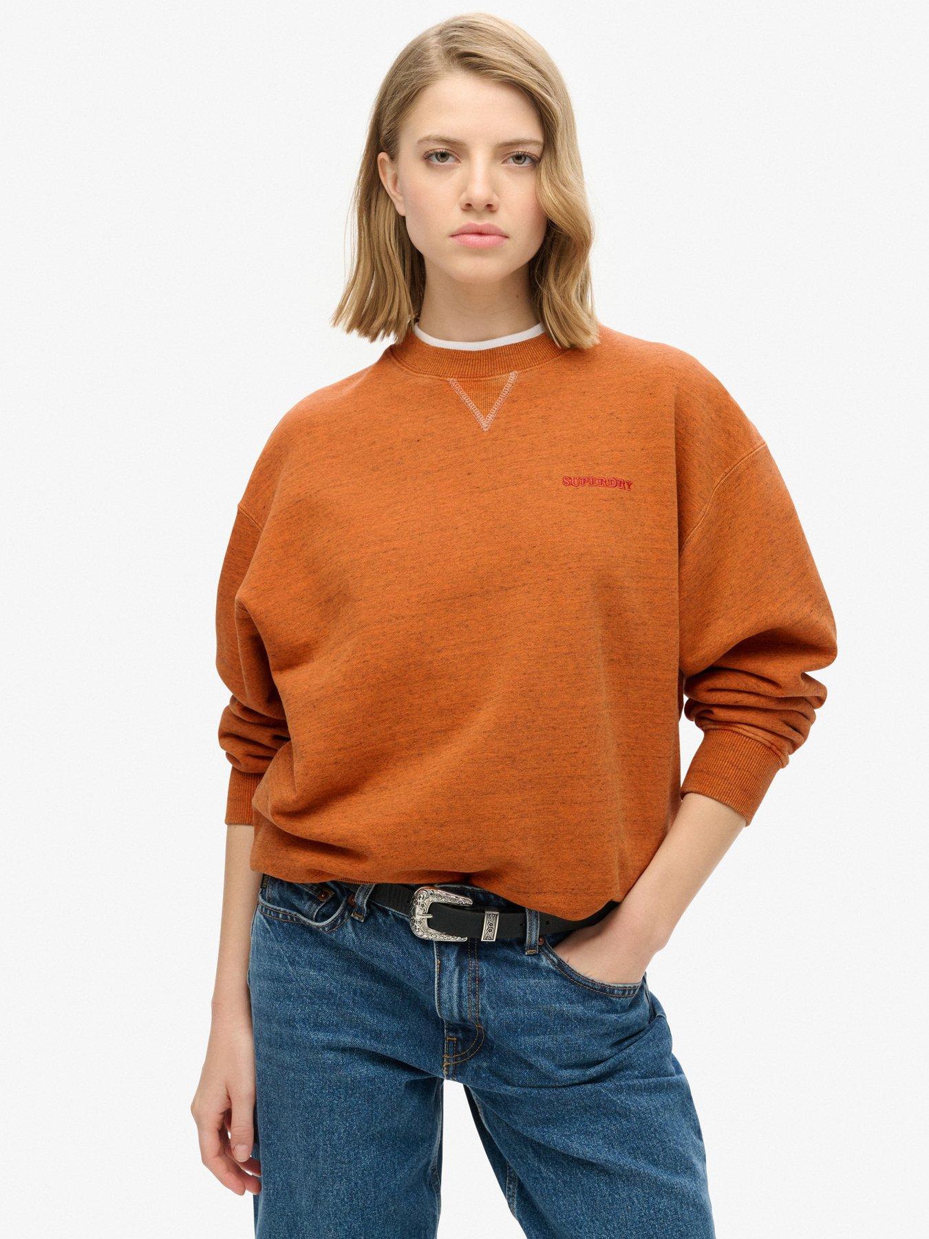 Superdry Essential Logo Overdyed Sweatshirt - Orange