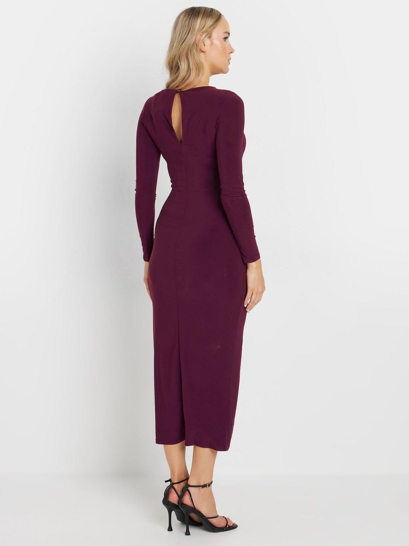 long-tall-sally-tall-long-sleeve-buckle-midaxi-dressstillFront