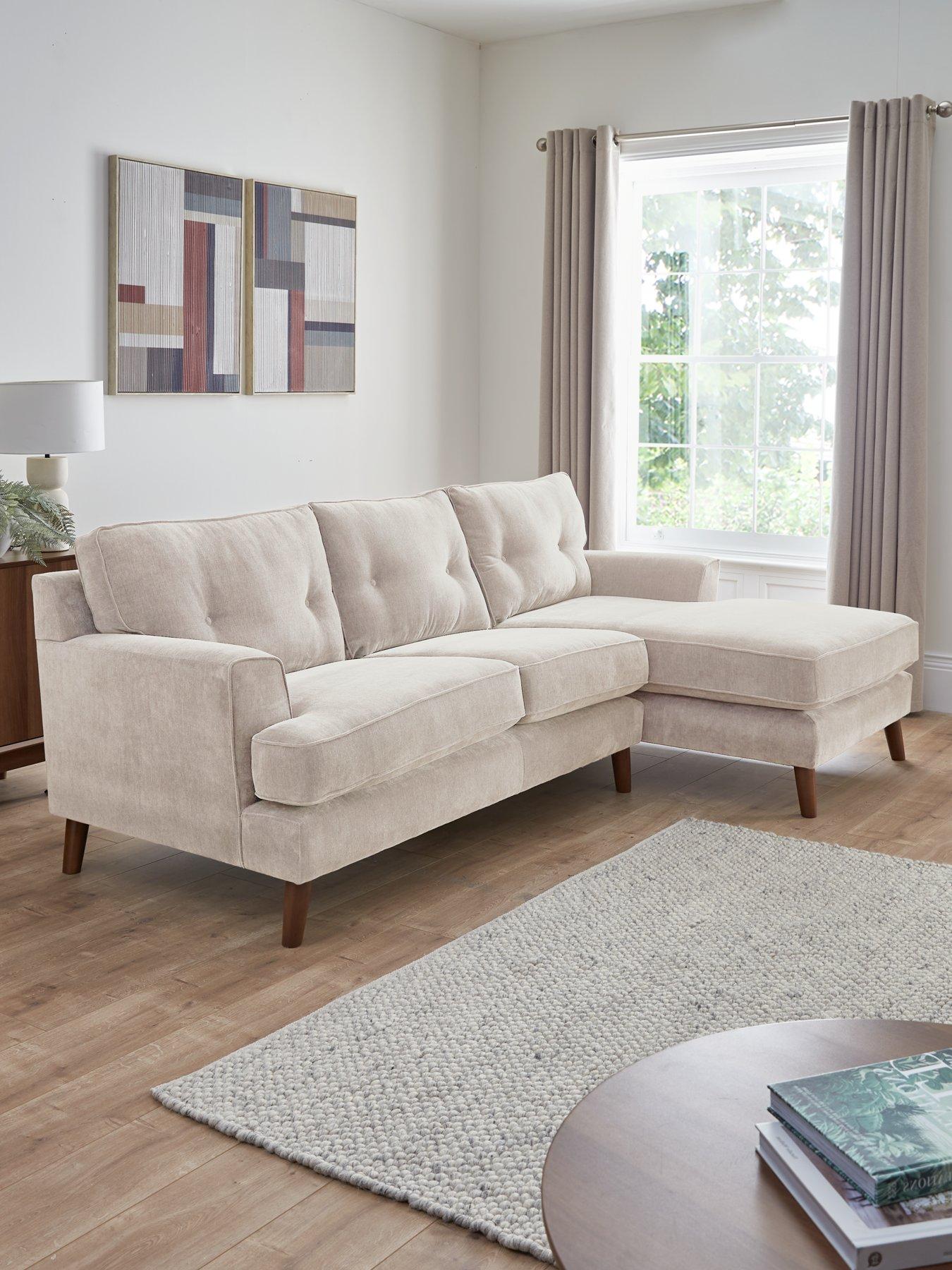 Very Home Malmo Fabric Right Hand 3 Seater Chaise Sofa - FSC® Certified - Made to Order in the UK