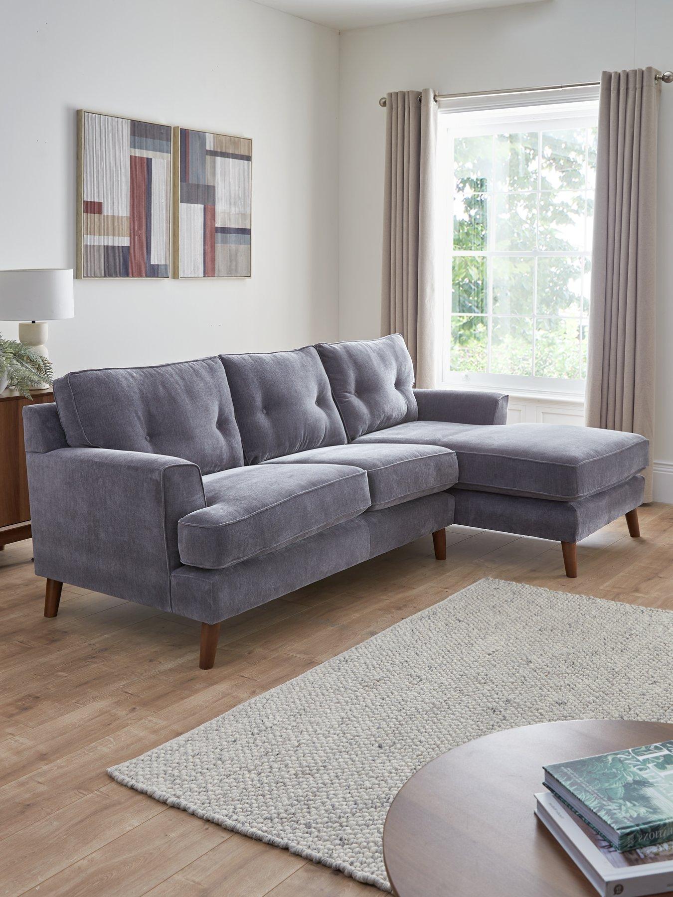 Very Home Malmo Fabric Right Hand 3 Seater Chaise Sofa - FSC® Certified - Made to Order in the UK