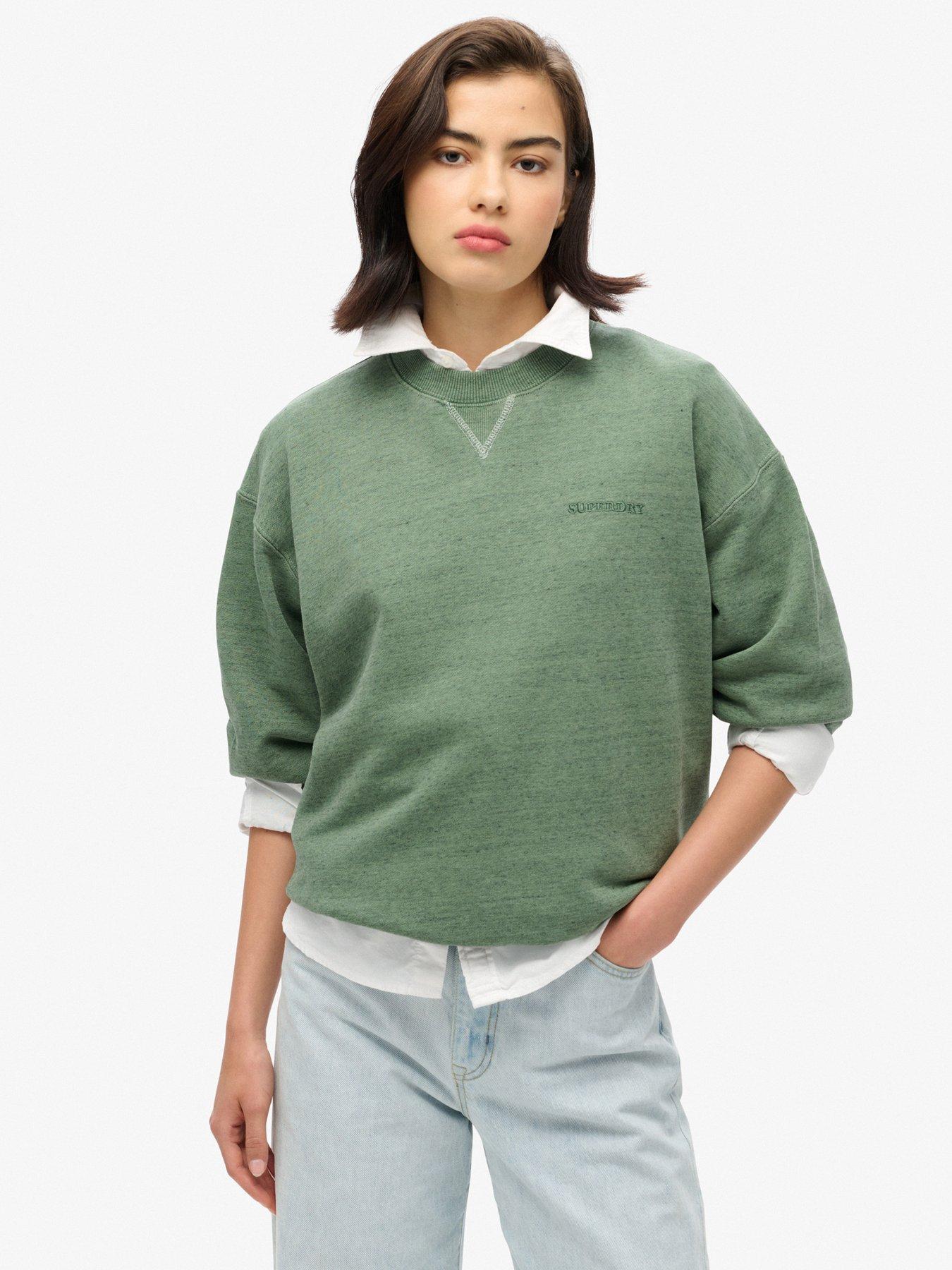 Superdry Essential Logo Overdyed Sweatshirt - Green