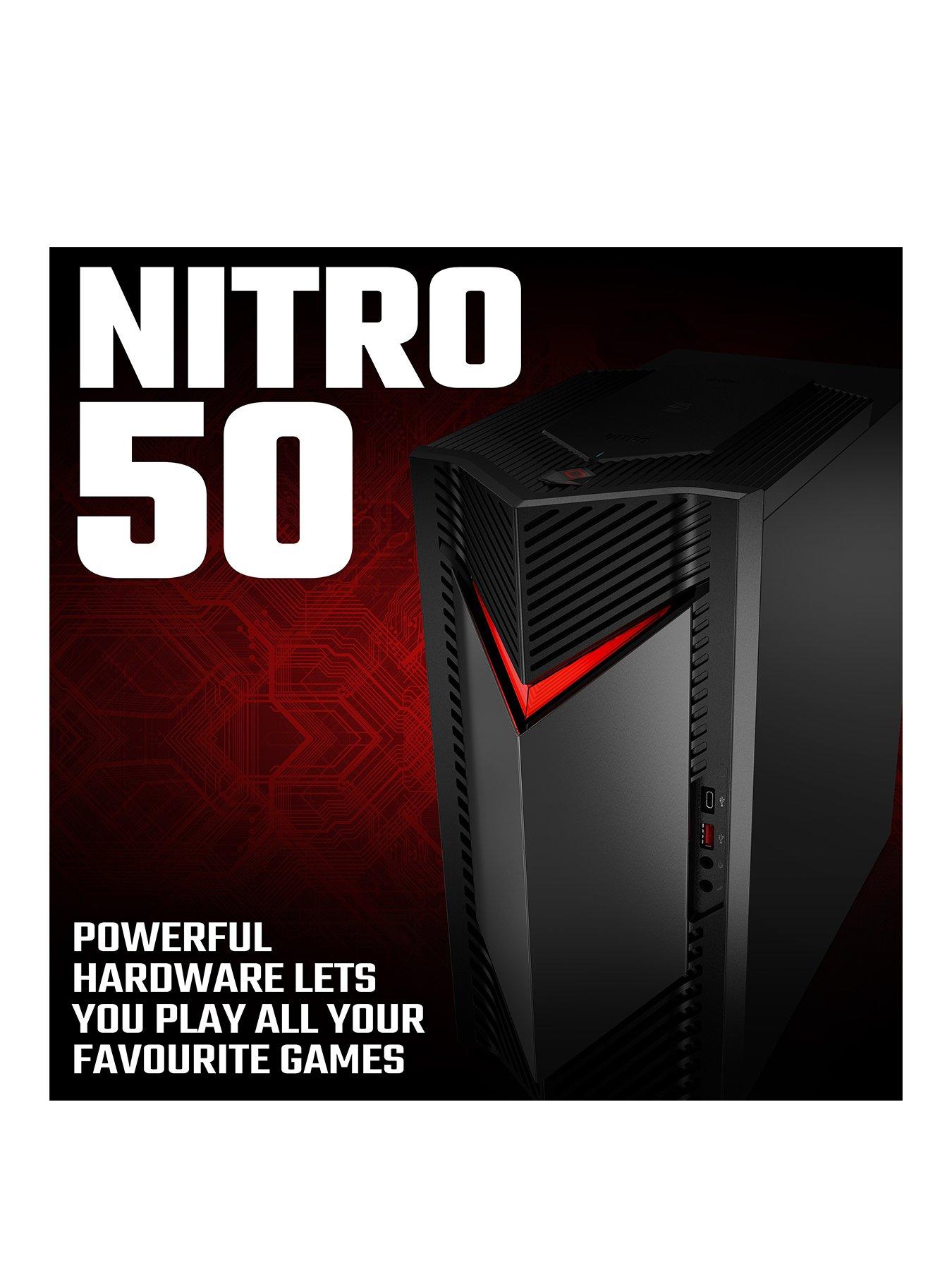 acer-nitro-n50-650-gaming-desktop-nvidia-rtx-3050-intel-core-i5-13400f-16gb-512gb-ssd---blackstillFront