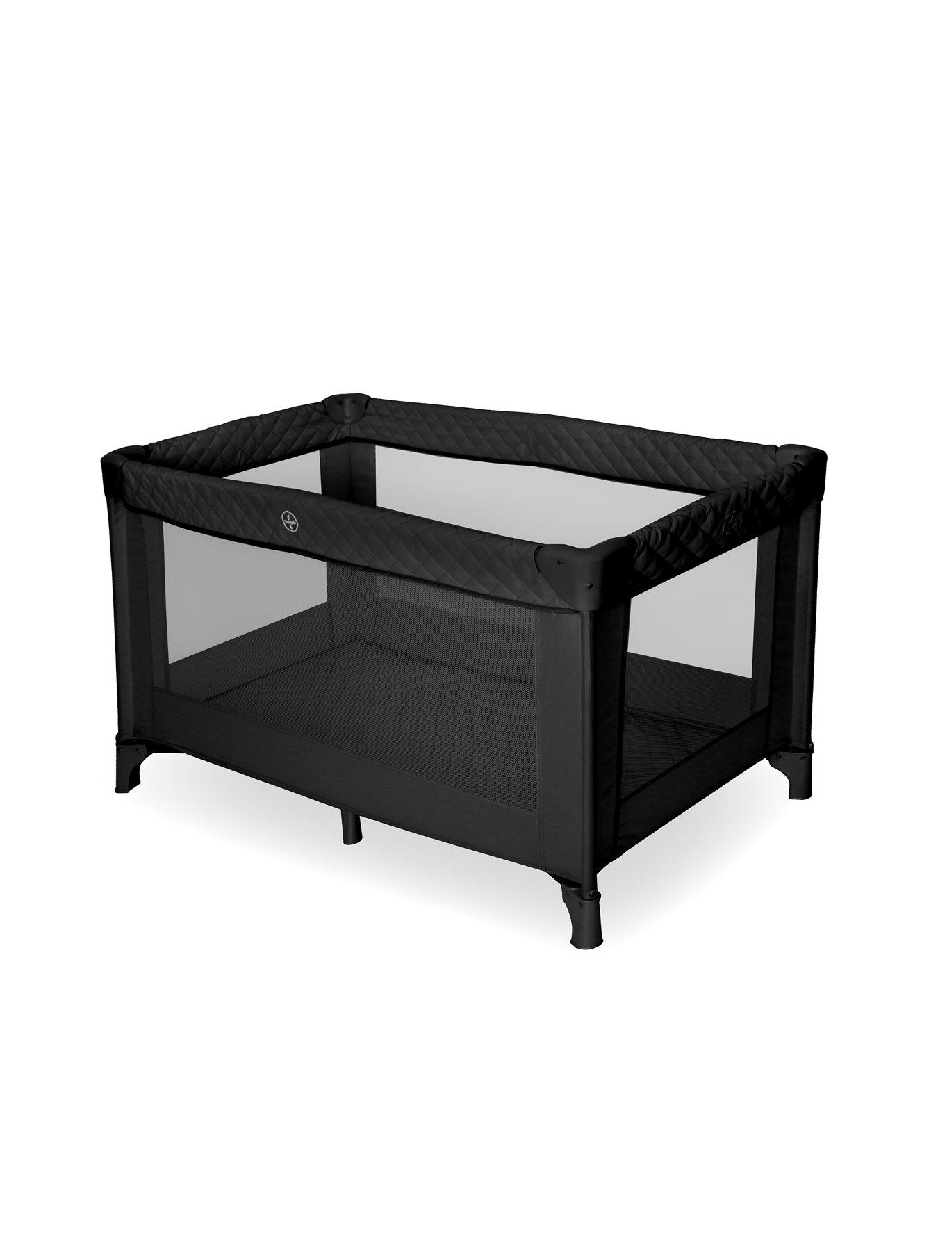 Image 1 of 8 of My Babiie MBTC1 Travel Cot - Black Quilted