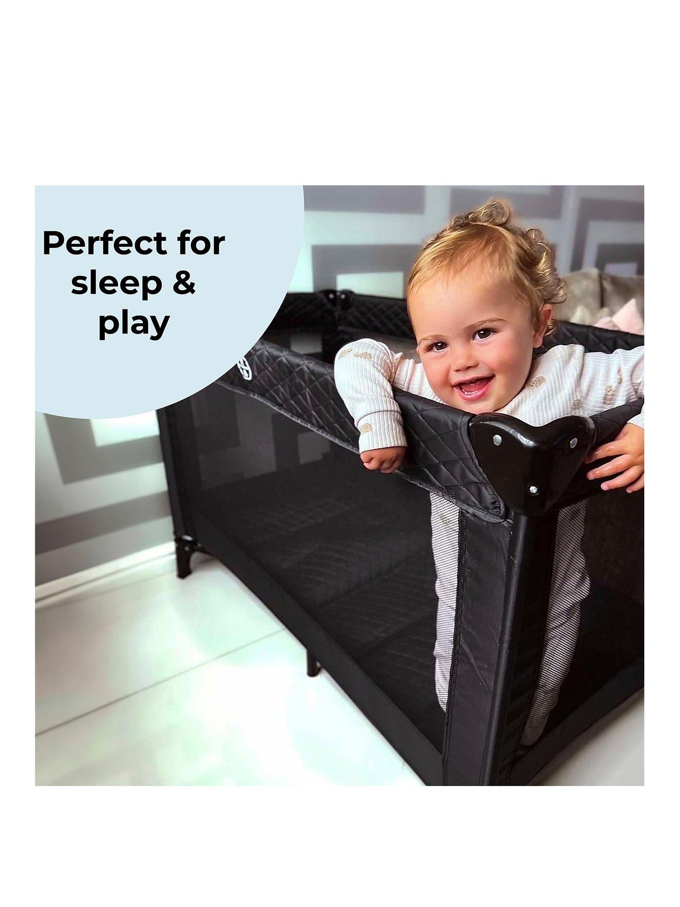 Image 2 of 8 of My Babiie MBTC1 Travel Cot - Black Quilted