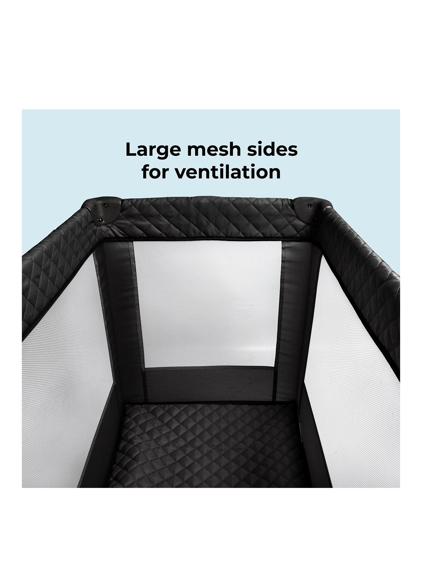 Image 3 of 8 of My Babiie MBTC1 Travel Cot - Black Quilted