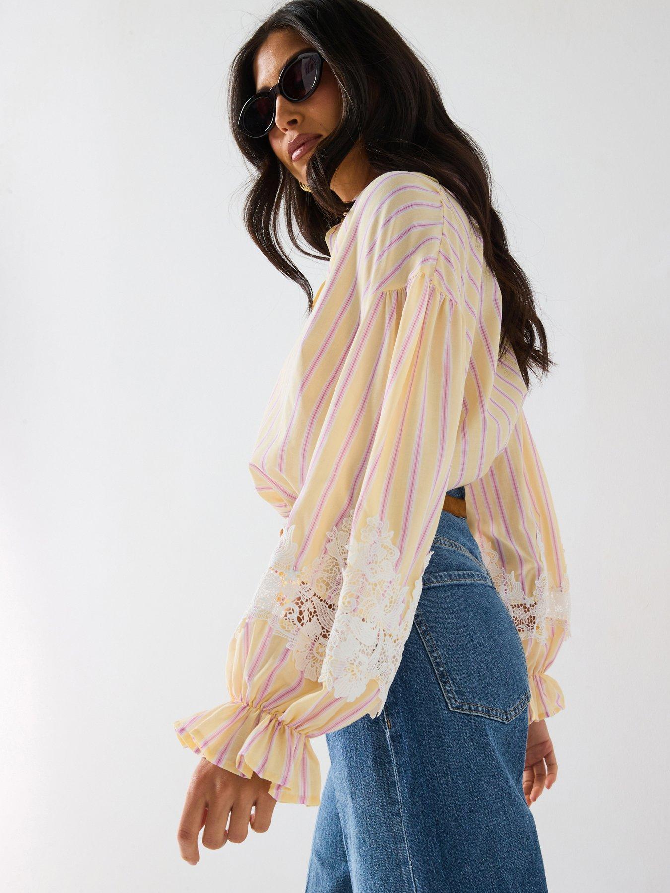 undefined Seam Detail Stripe Shirt