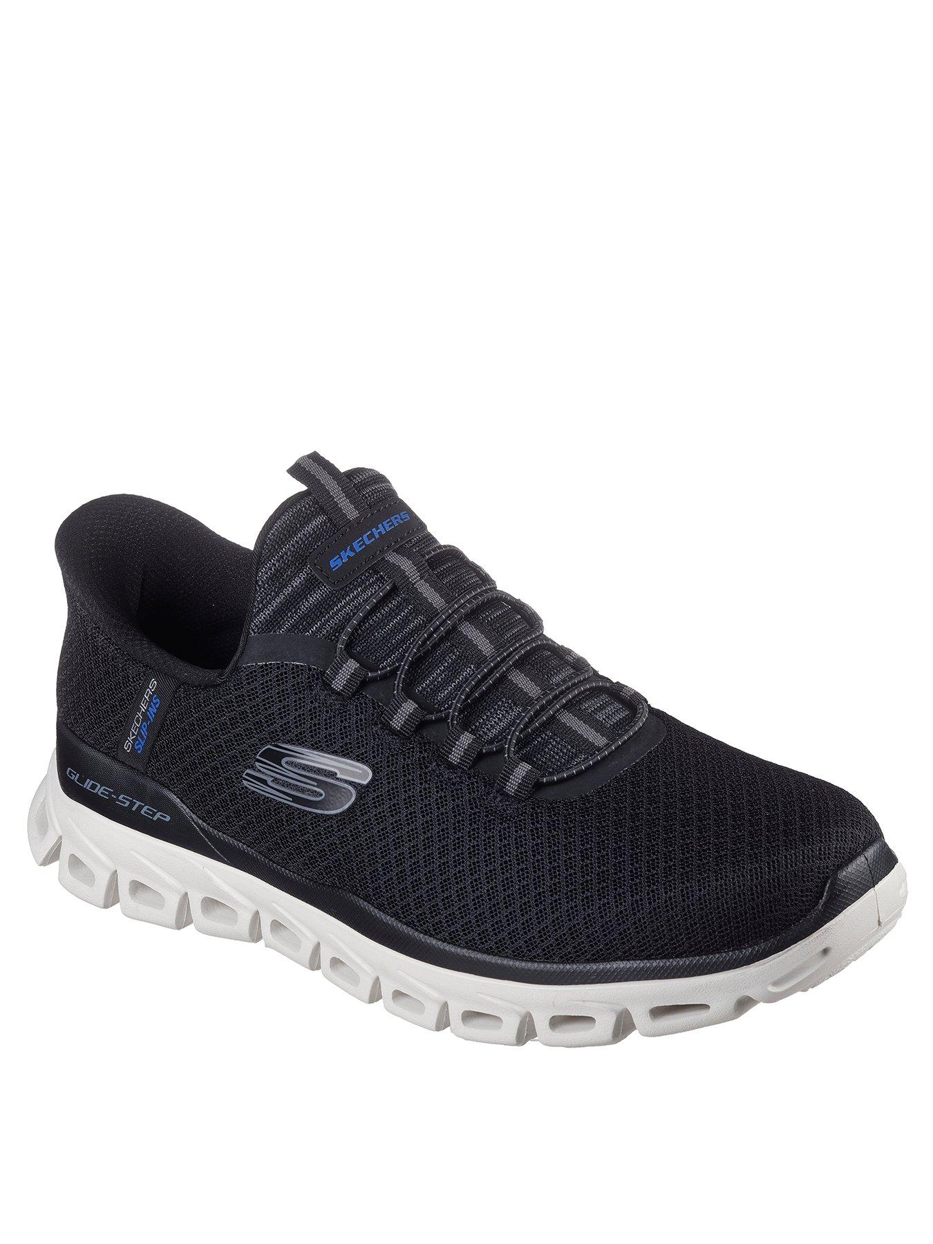 Image 2 of 5 of Skechers Glide- Step Slip-Ins Mesh Lace Up Trainers - Black