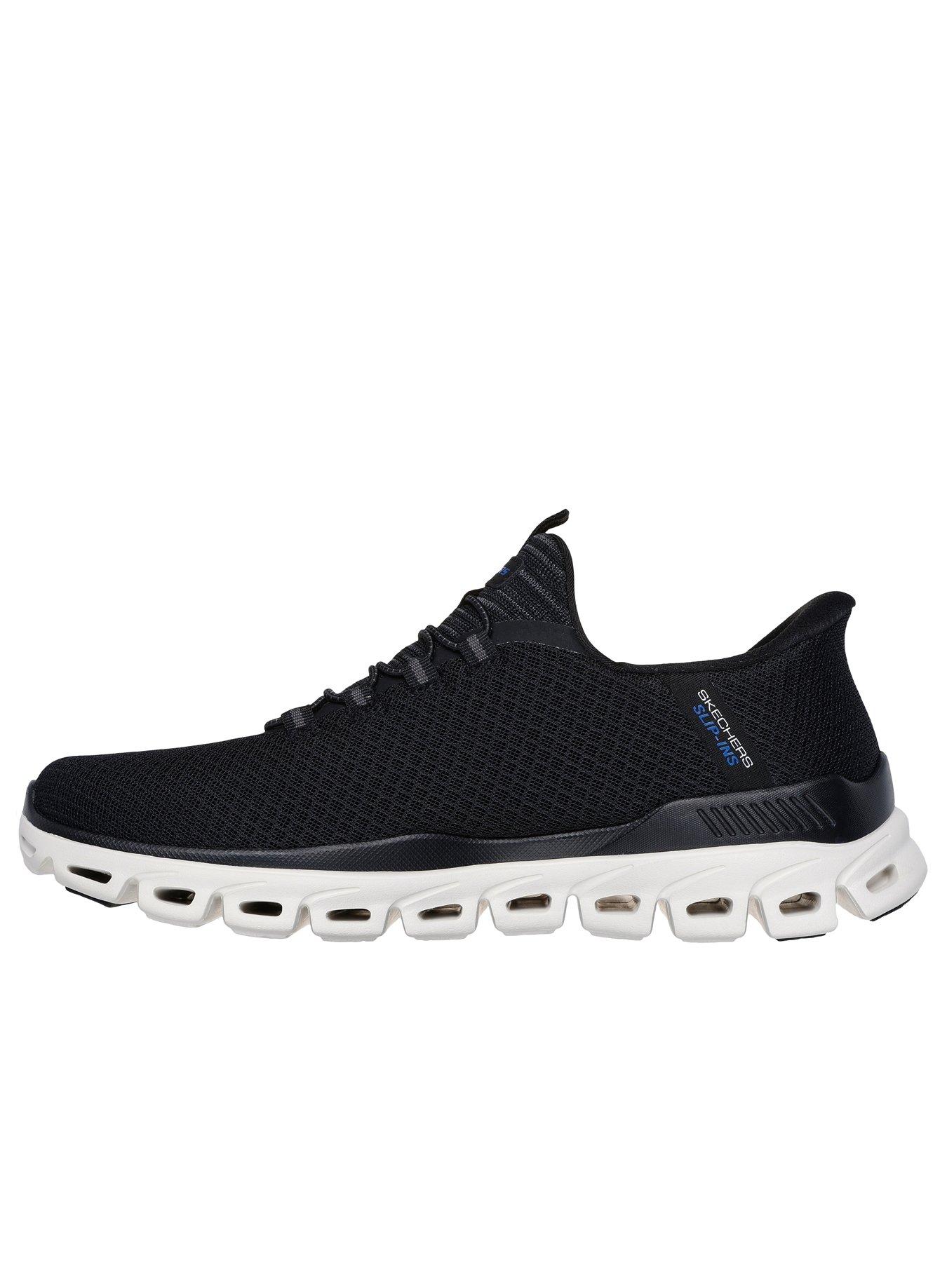 Image 5 of 5 of Skechers Glide- Step Slip-Ins Mesh Lace Up Trainers - Black