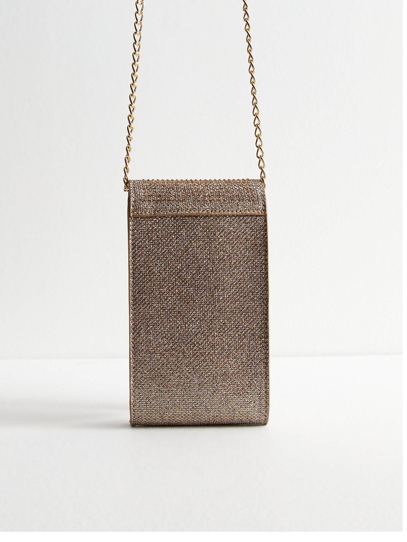 new-look-gold-diamanteacute-metallic-phone-bagback