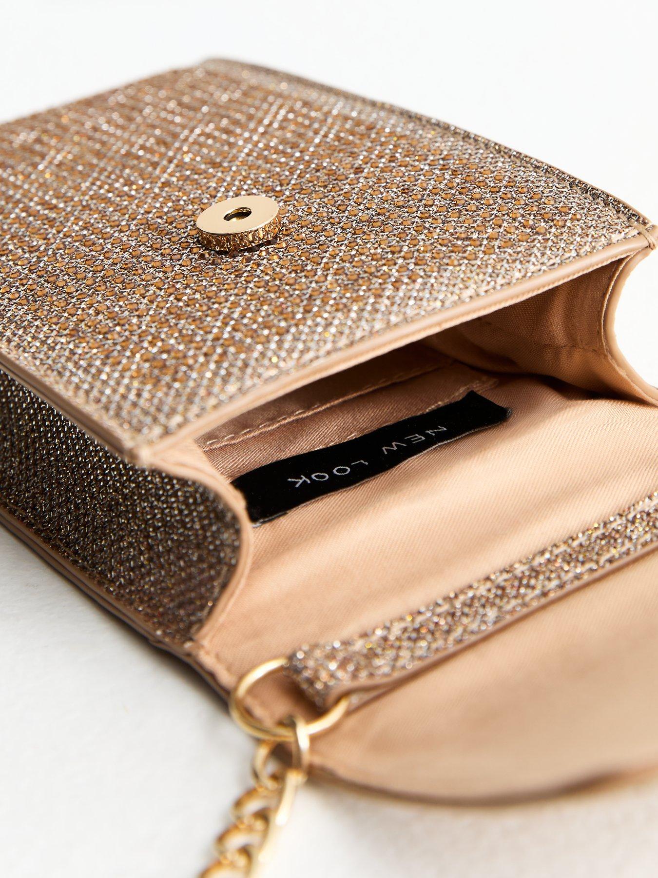 new-look-gold-diamanteacute-metallic-phone-bagdetail