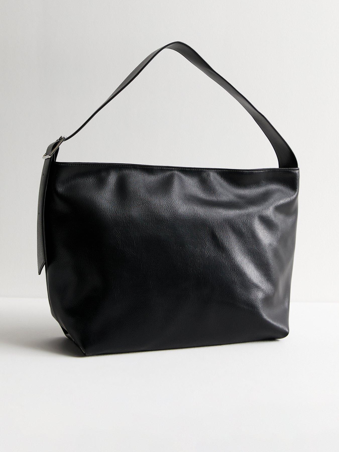 new-look-black-faux-leather-large-buckle-hobo-bag