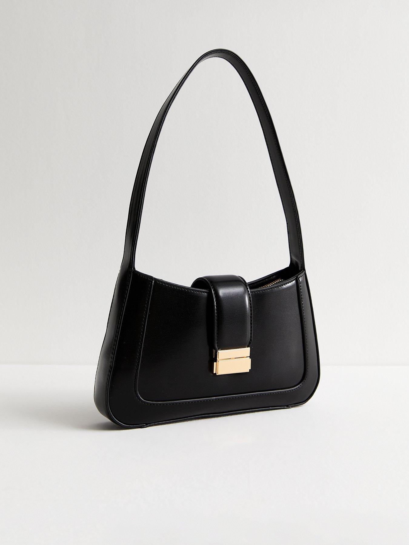 new-look-black-lock-clasp-shoulder-bag