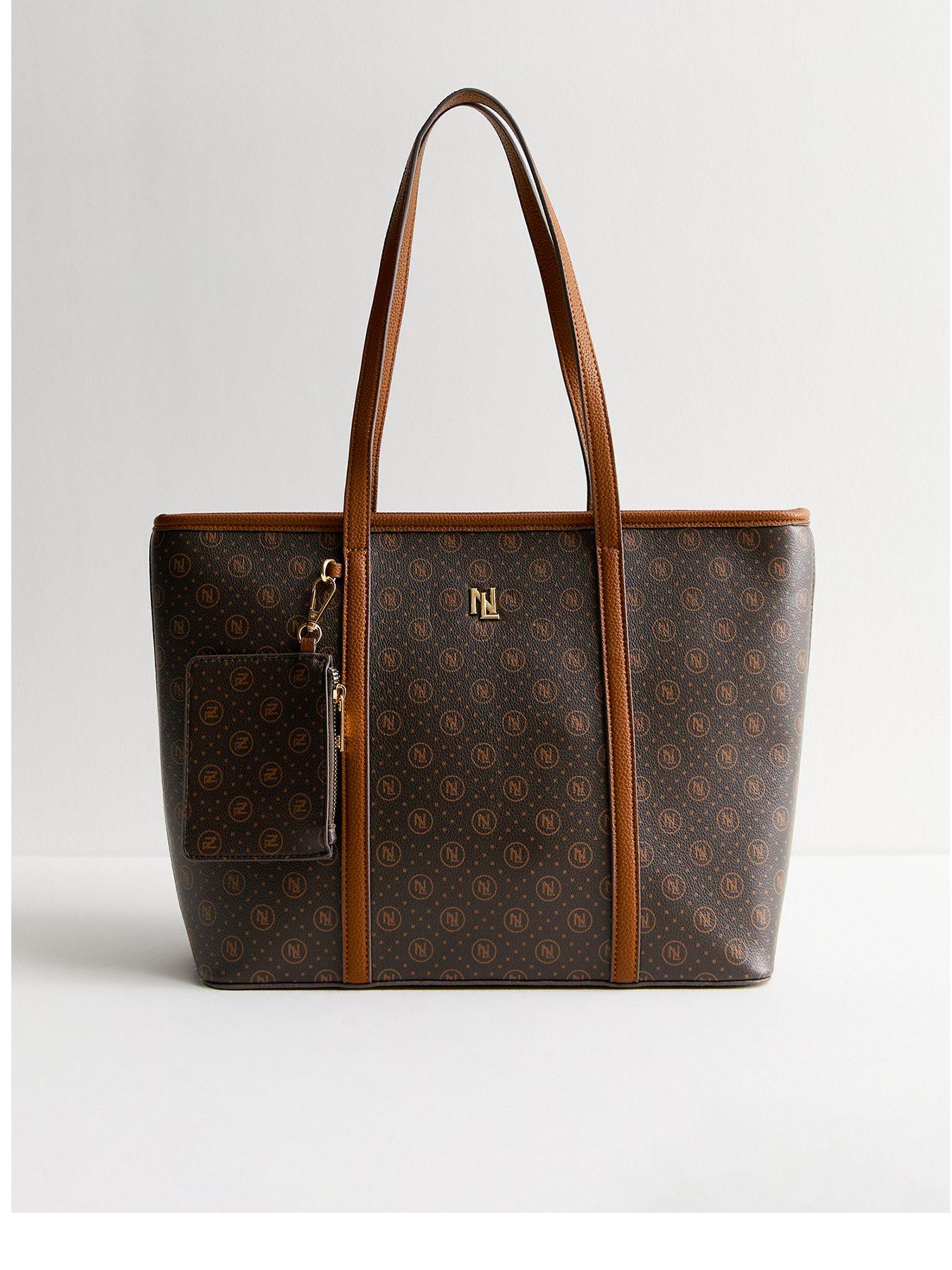 new-look-brown-monogram-faux-leather-tote-bag