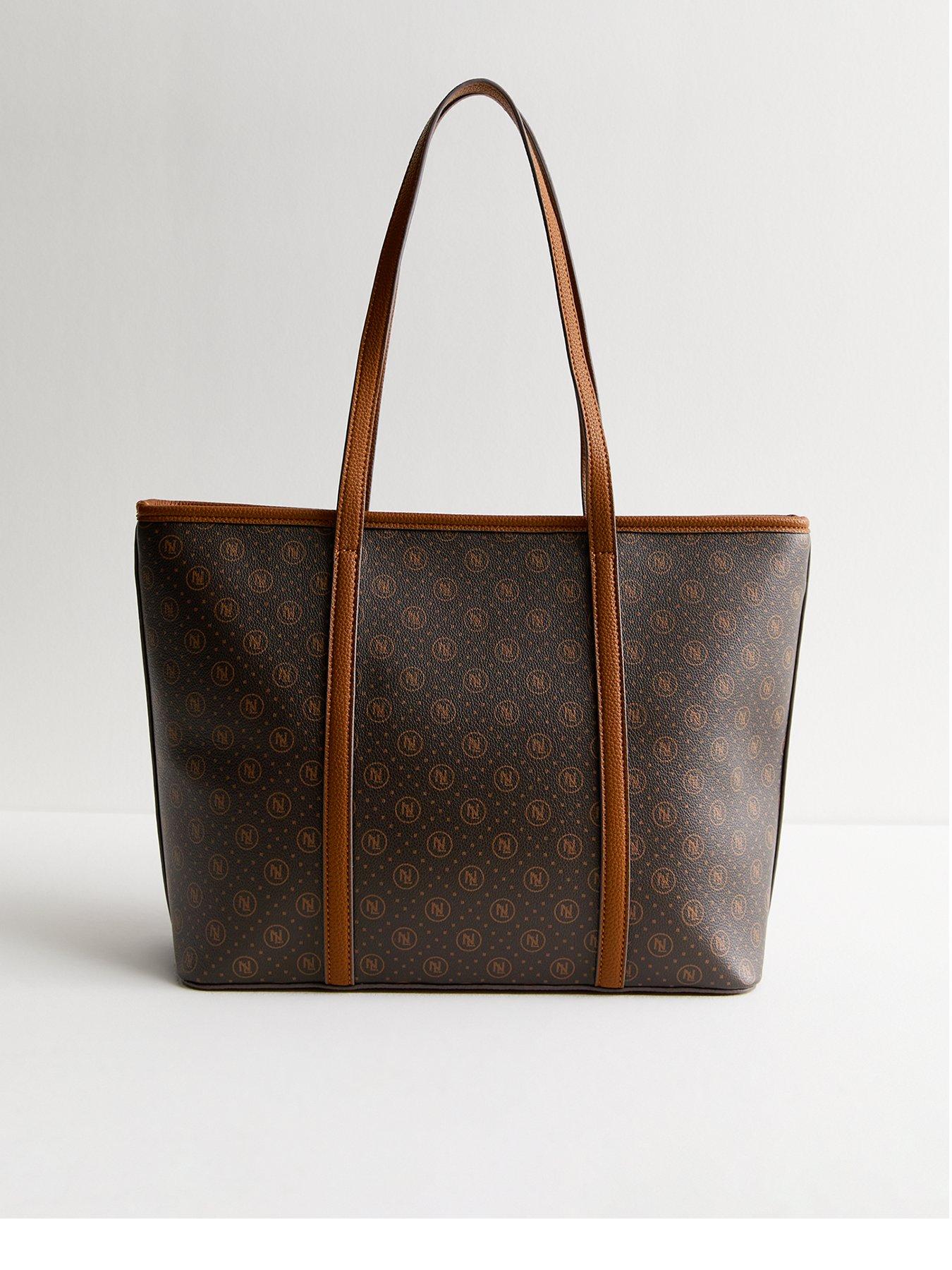 new-look-brown-monogram-faux-leather-tote-bagback