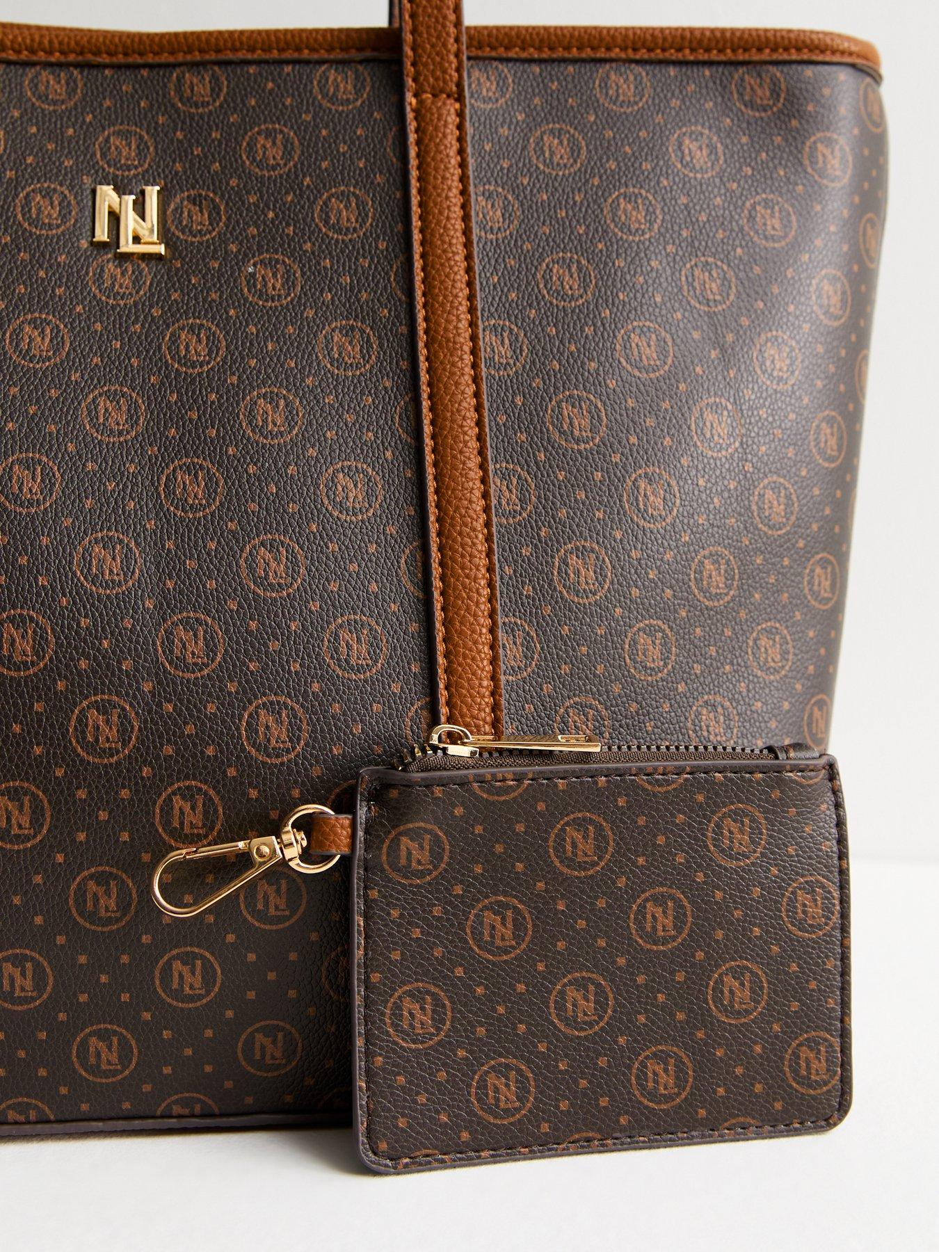 new-look-brown-monogram-faux-leather-tote-bagoutfit