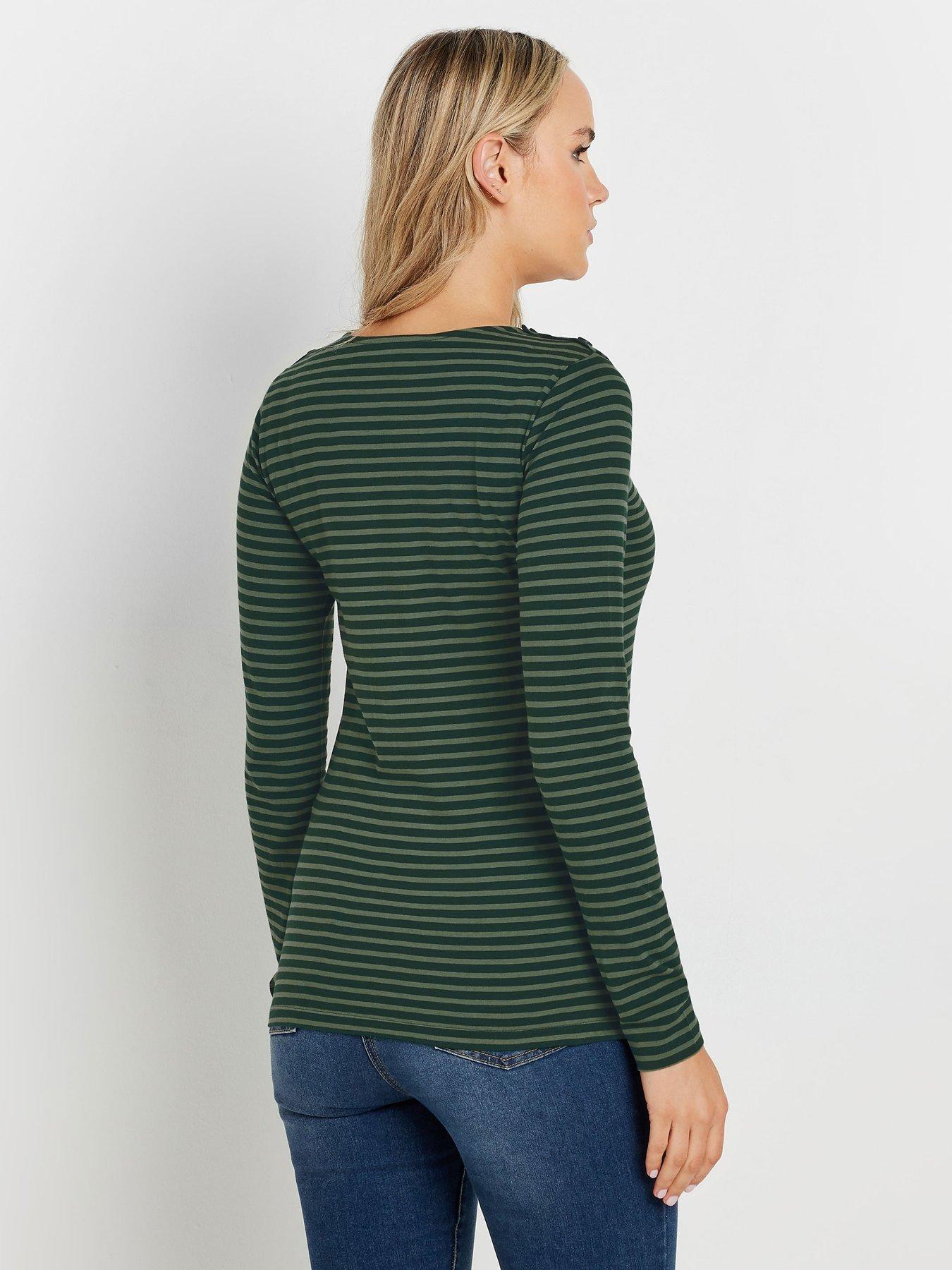 long-tall-sally-button-shoulder-t-shirt-greenstillFront