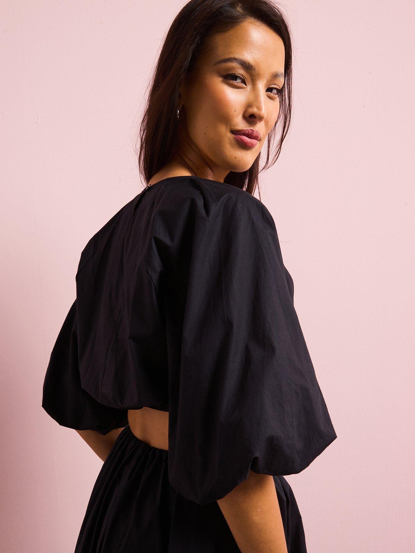 Image 2 of 6 of V by Very Cotton Puff Sleeve Blouse Co-ord