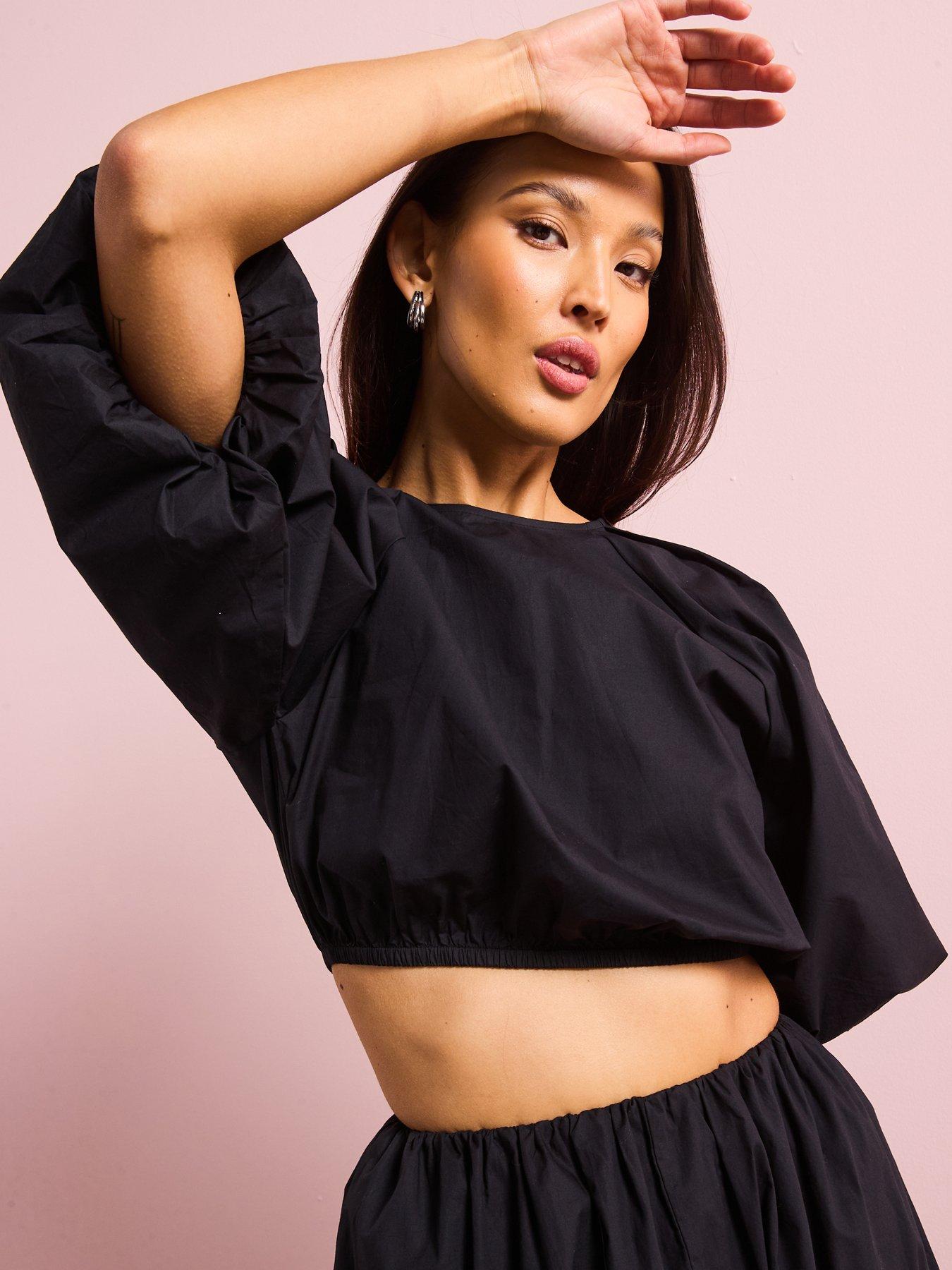 Image 6 of 6 of V by Very Cotton Puff Sleeve Blouse Co-ord