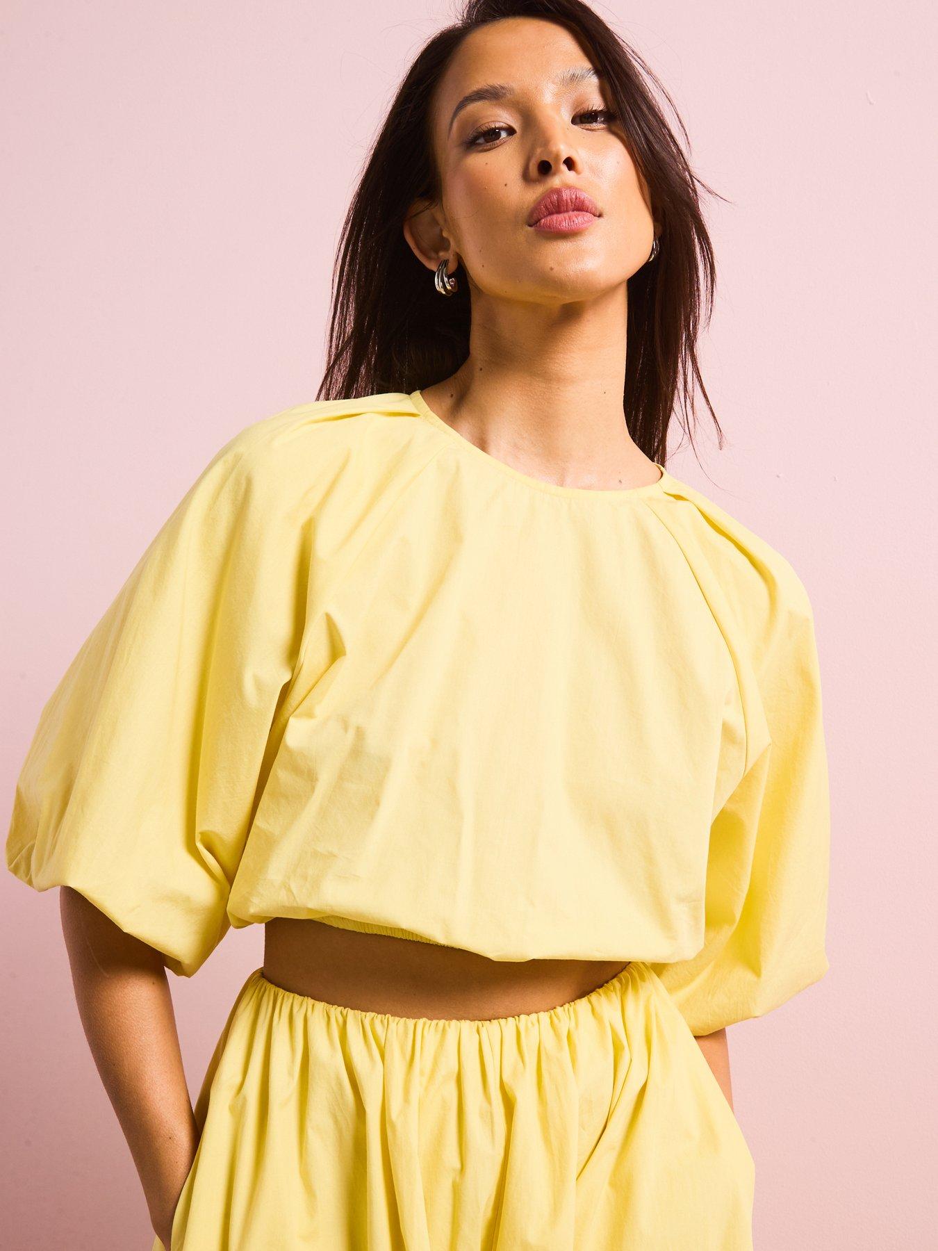 Image 4 of 6 of V by Very Cotton Puff Sleeve Blouse Co-ord