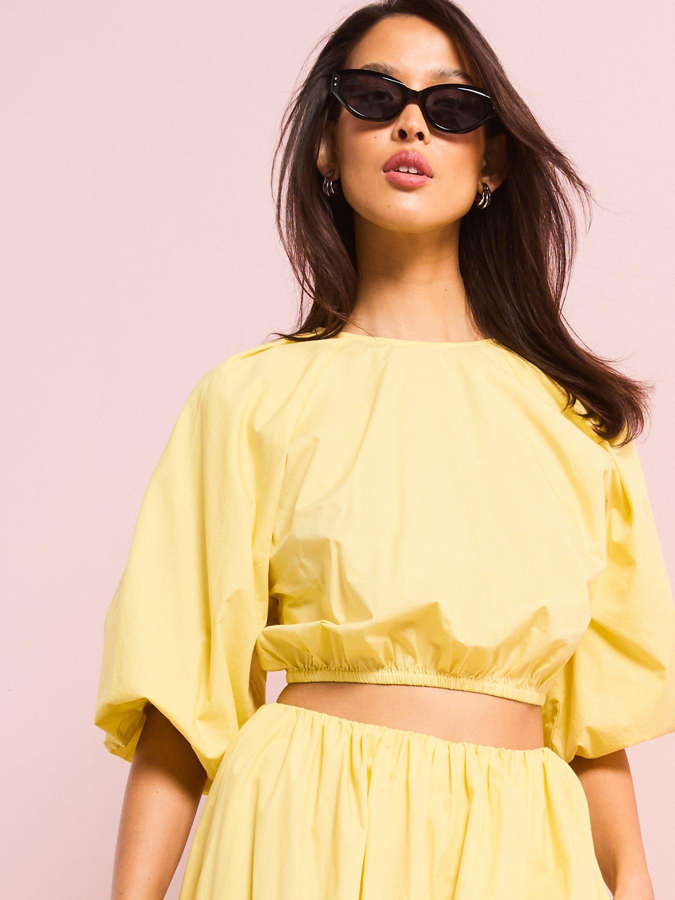 Image 5 of 6 of V by Very Cotton Puff Sleeve Blouse Co-ord