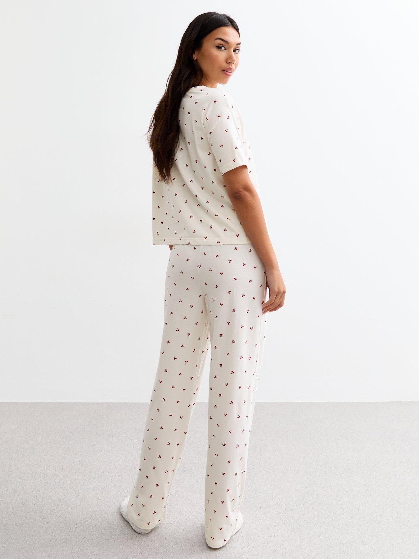 new-look-white-cherry-print-cotton-long-pyjama-setstillFront