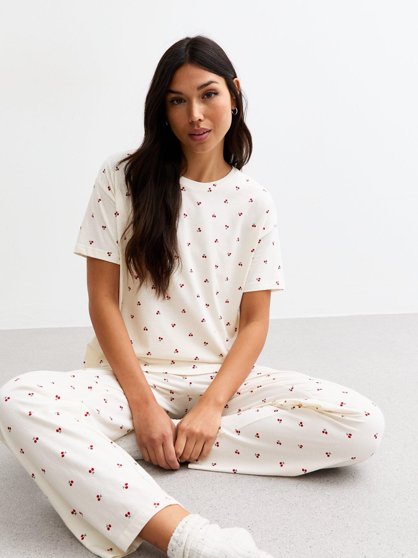 new-look-white-cherry-print-cotton-long-pyjama-setback