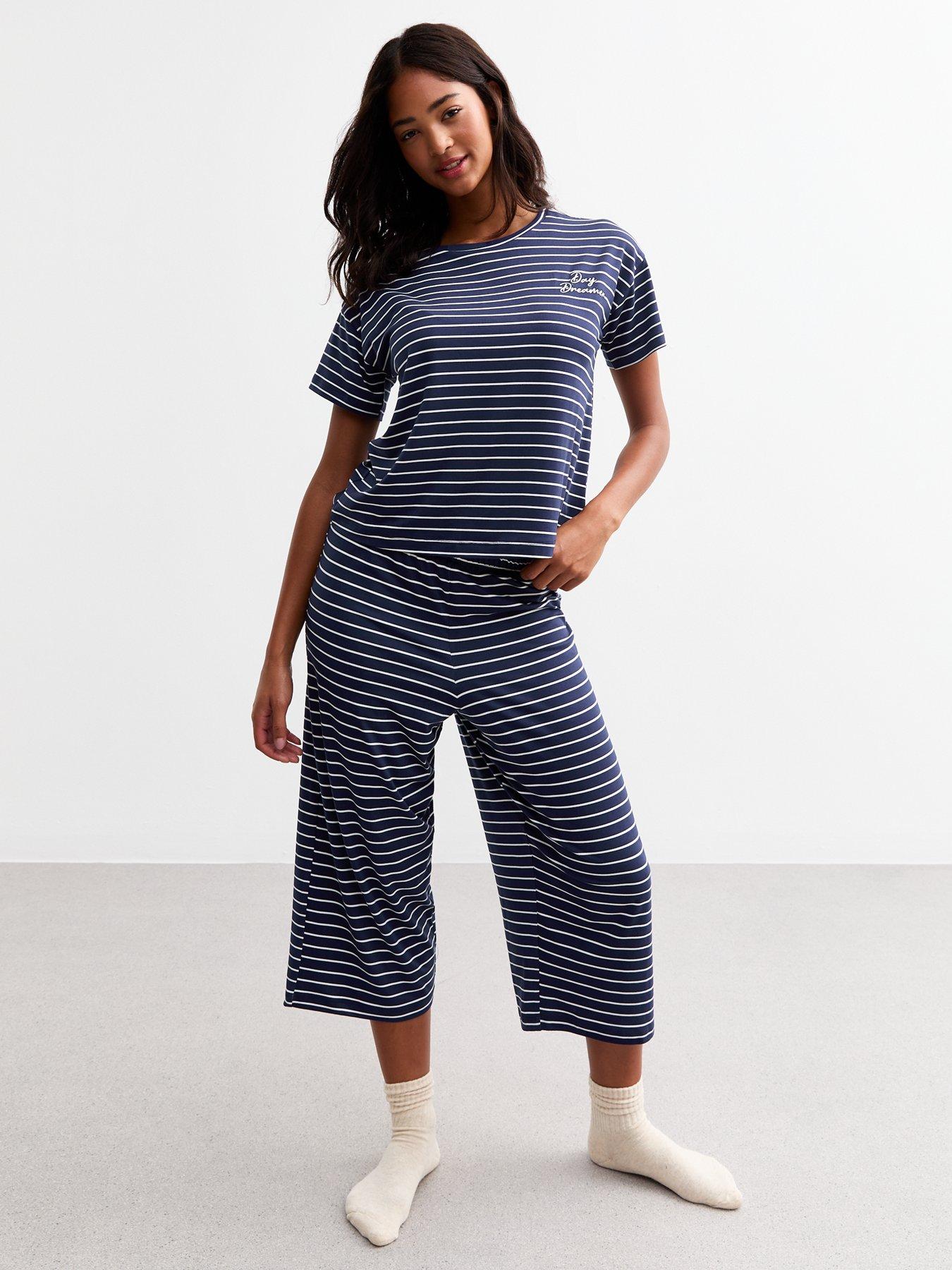 new-look-blue-striped-sweet-dreams-pyjama-set