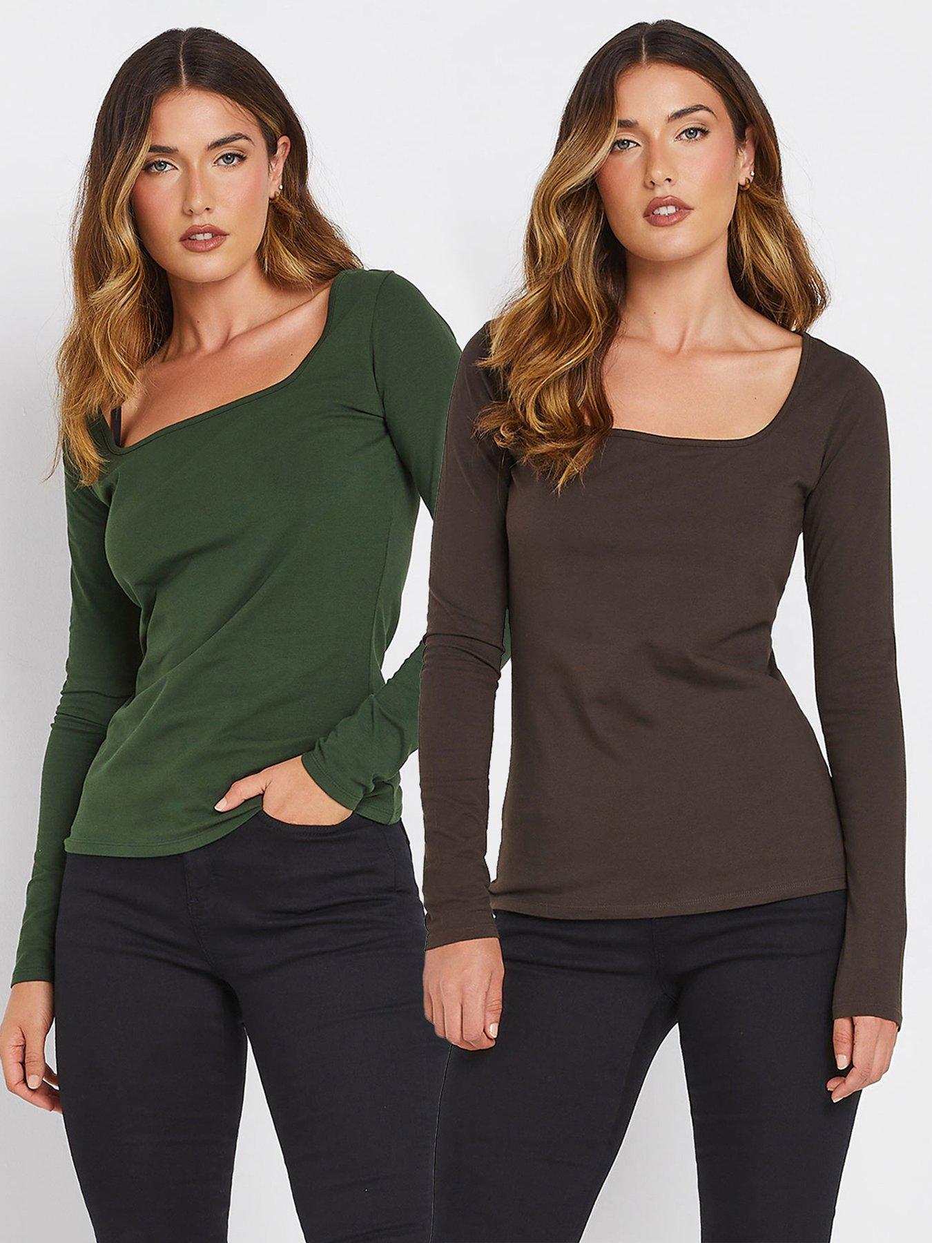 long-tall-sally-tall-2-pack-square-neck-fitted-t-shirt