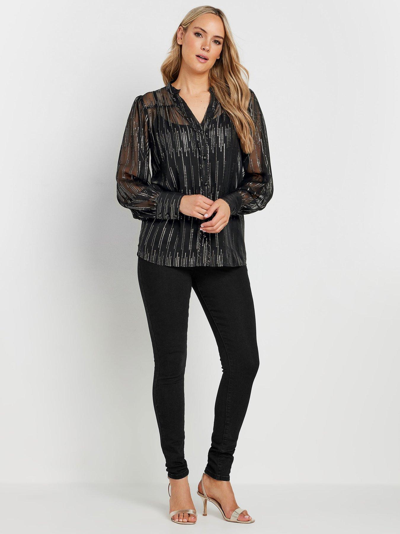 long-tall-sally-tall-jacquard-lurex-button-thru-blouse-blackback