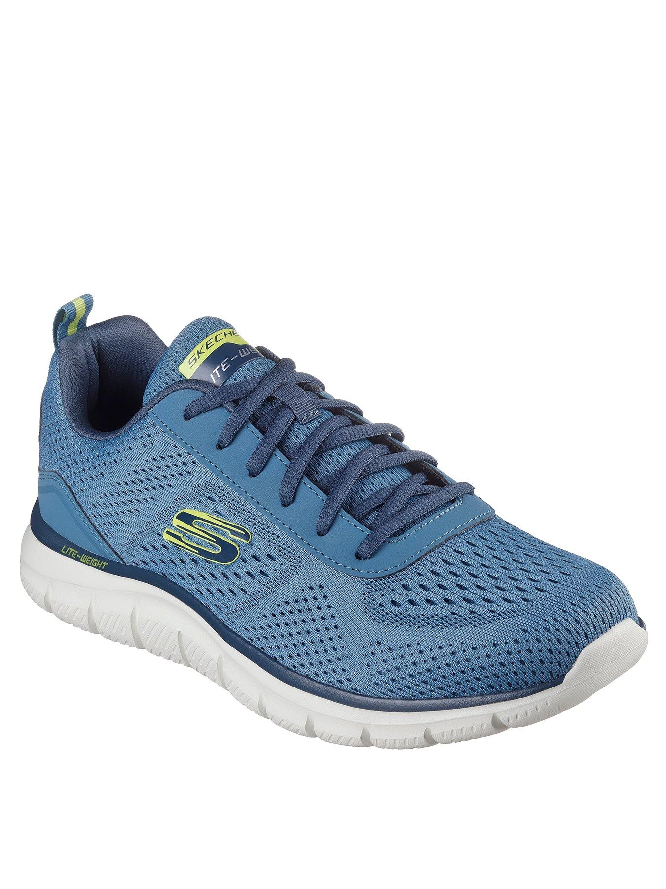 skechers-track-leshur-lace-up-trainers-bluestillFront