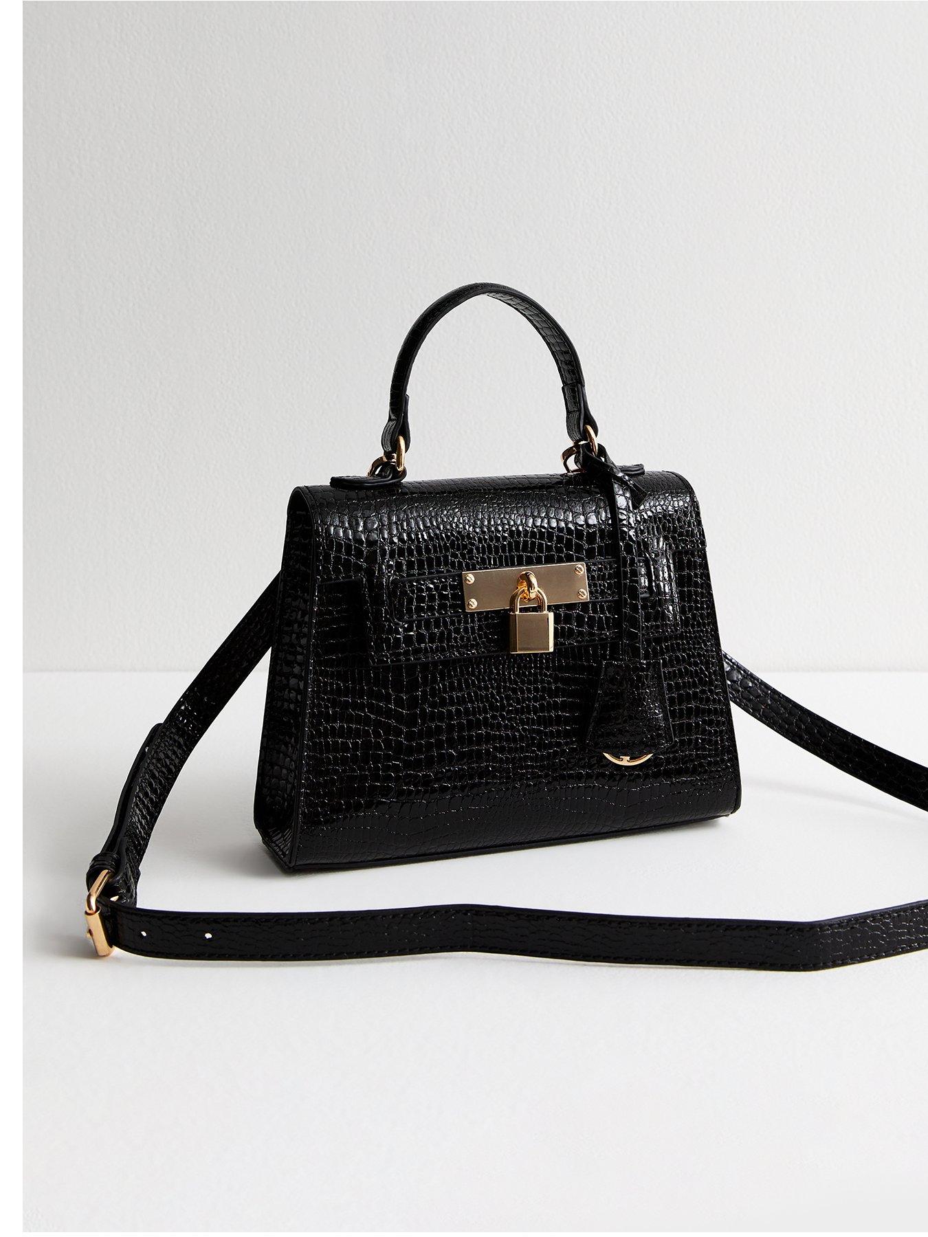 new-look-black-crocodile-effect-faux-leather-crossbody-bag