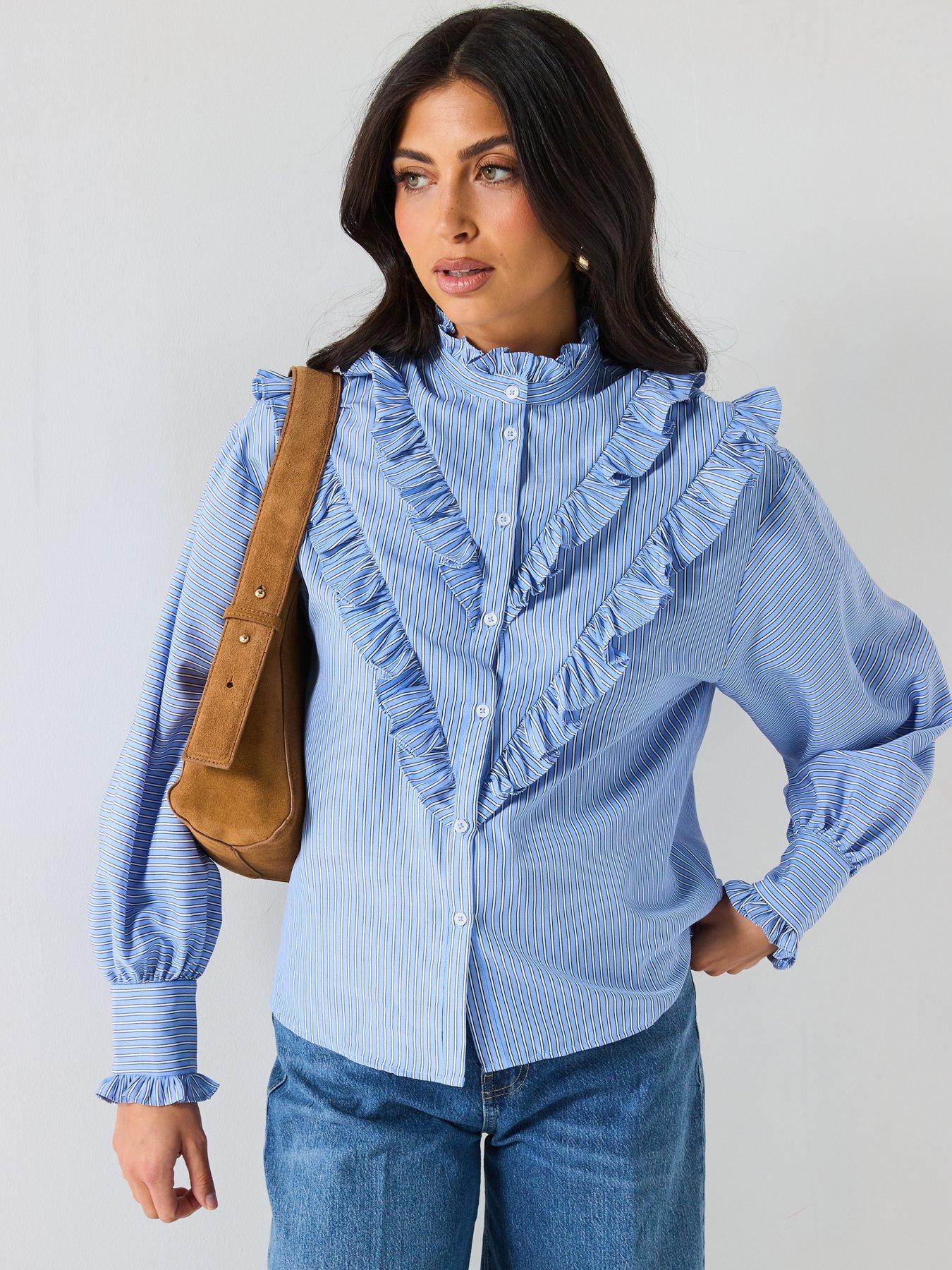 v-by-very-stripe-ruffle-shirt-blueoutfit