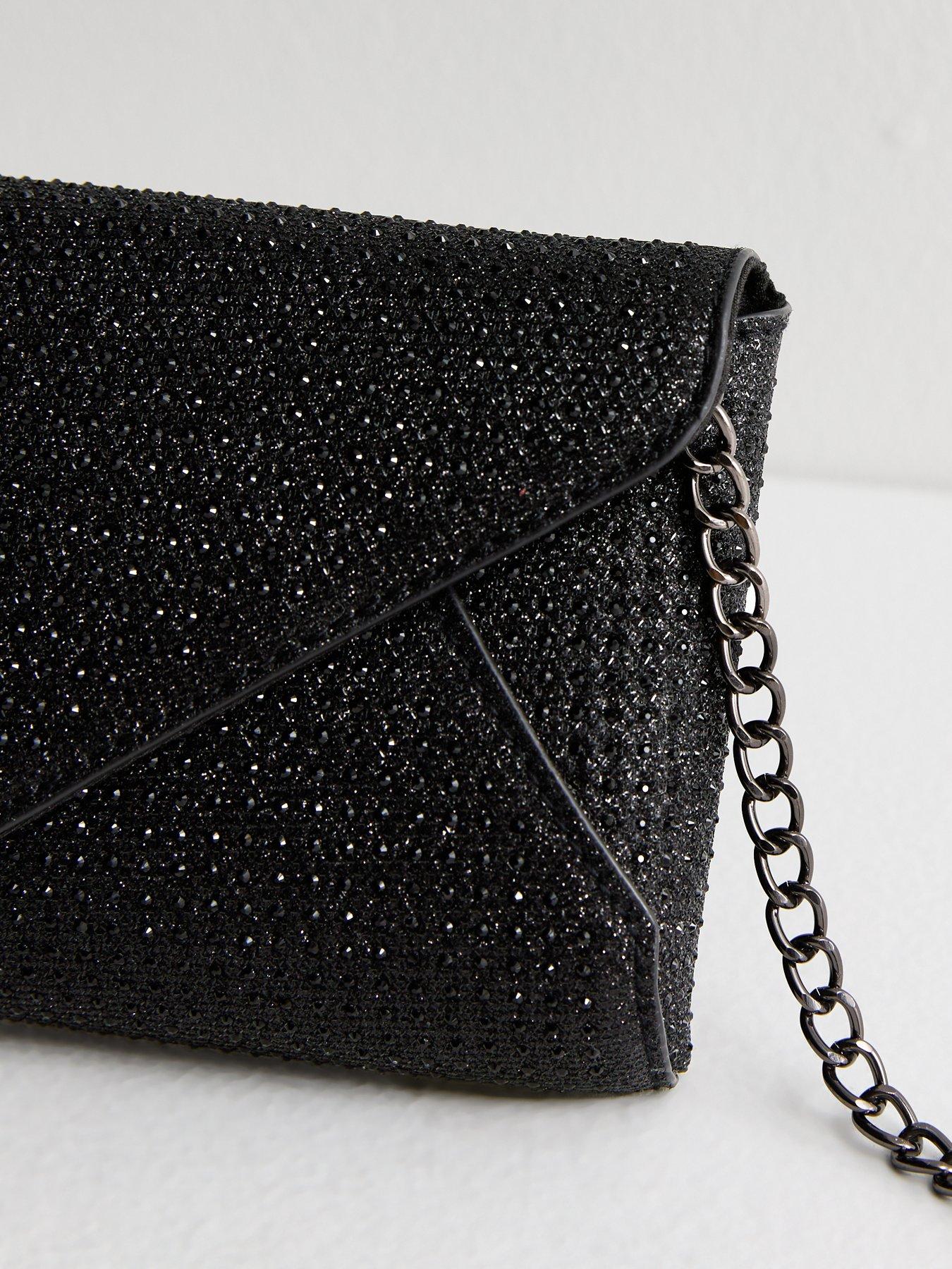 new-look-black-iridescent-chain-strap-crossbody-clutch-bagstillFront