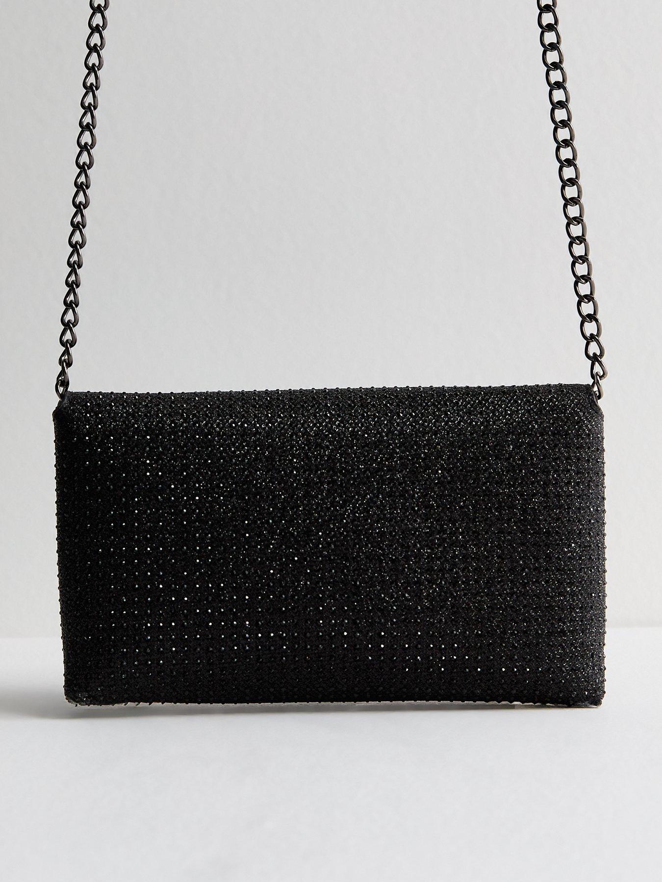 new-look-black-iridescent-chain-strap-crossbody-clutch-bagback