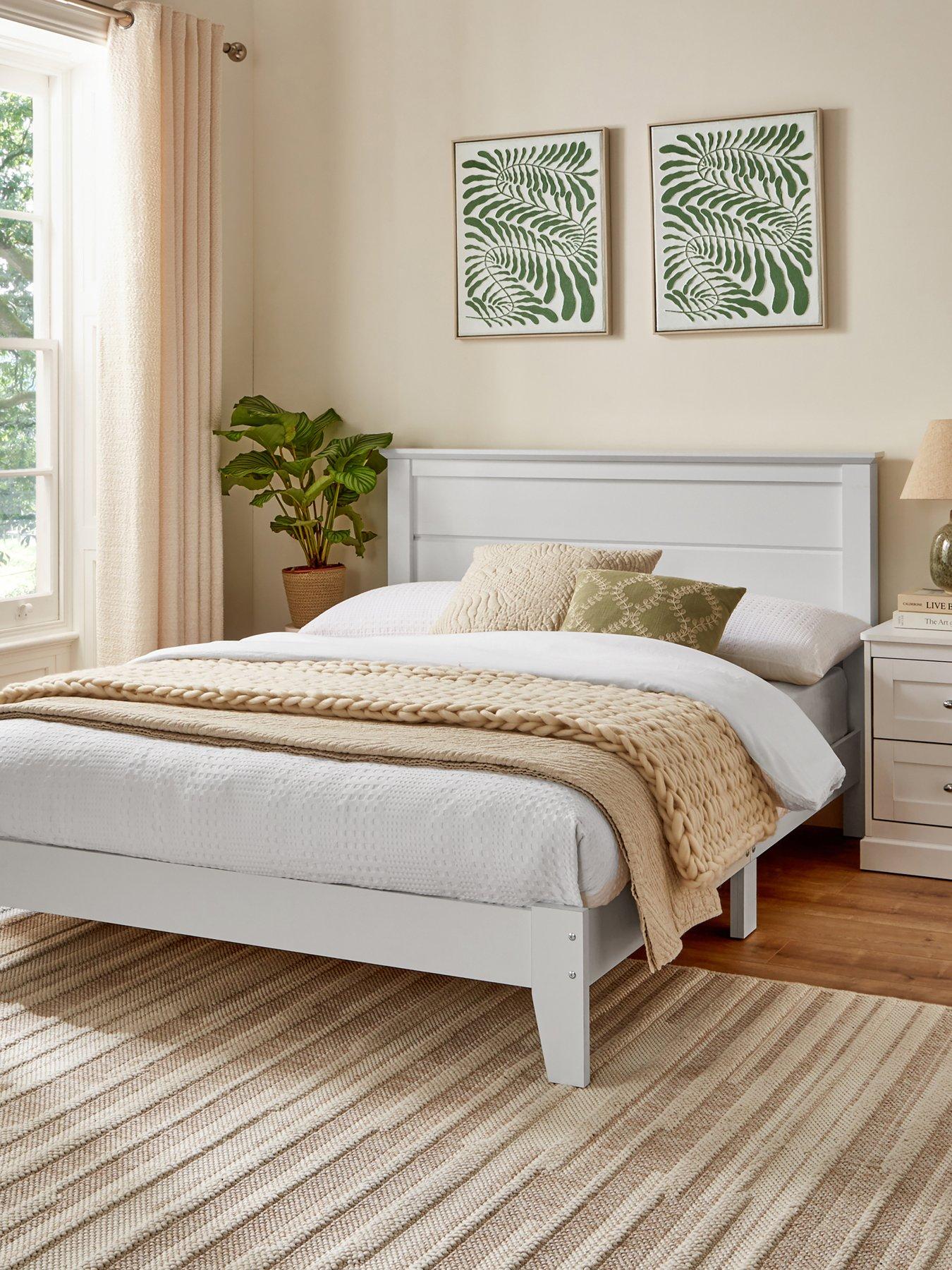 Image of Very Home Atlanta Bed Frame with Mattress Options (Buy  &  SAVE!) - White
