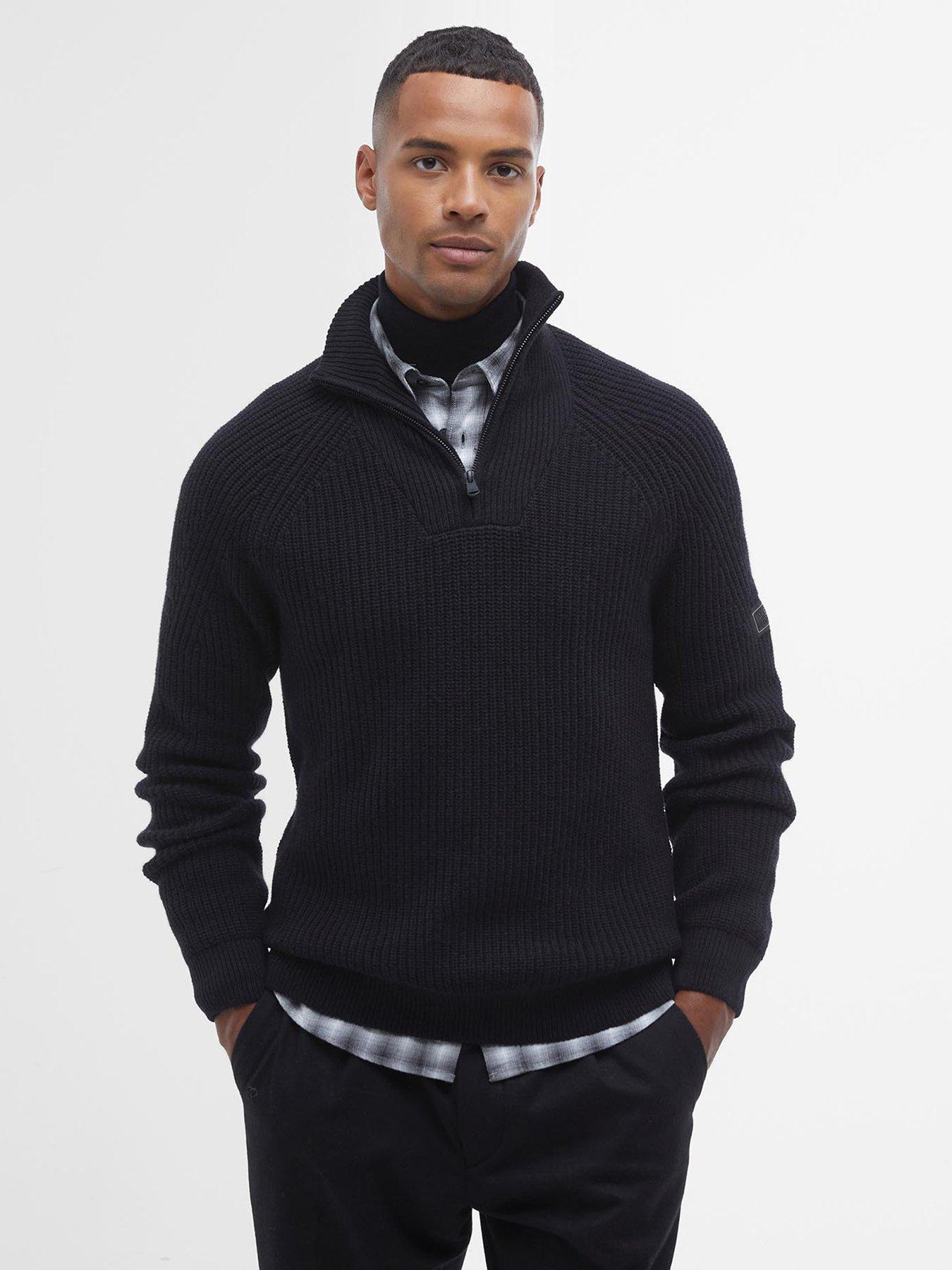 undefined Chester Half Zip Knitted Jumper - Black