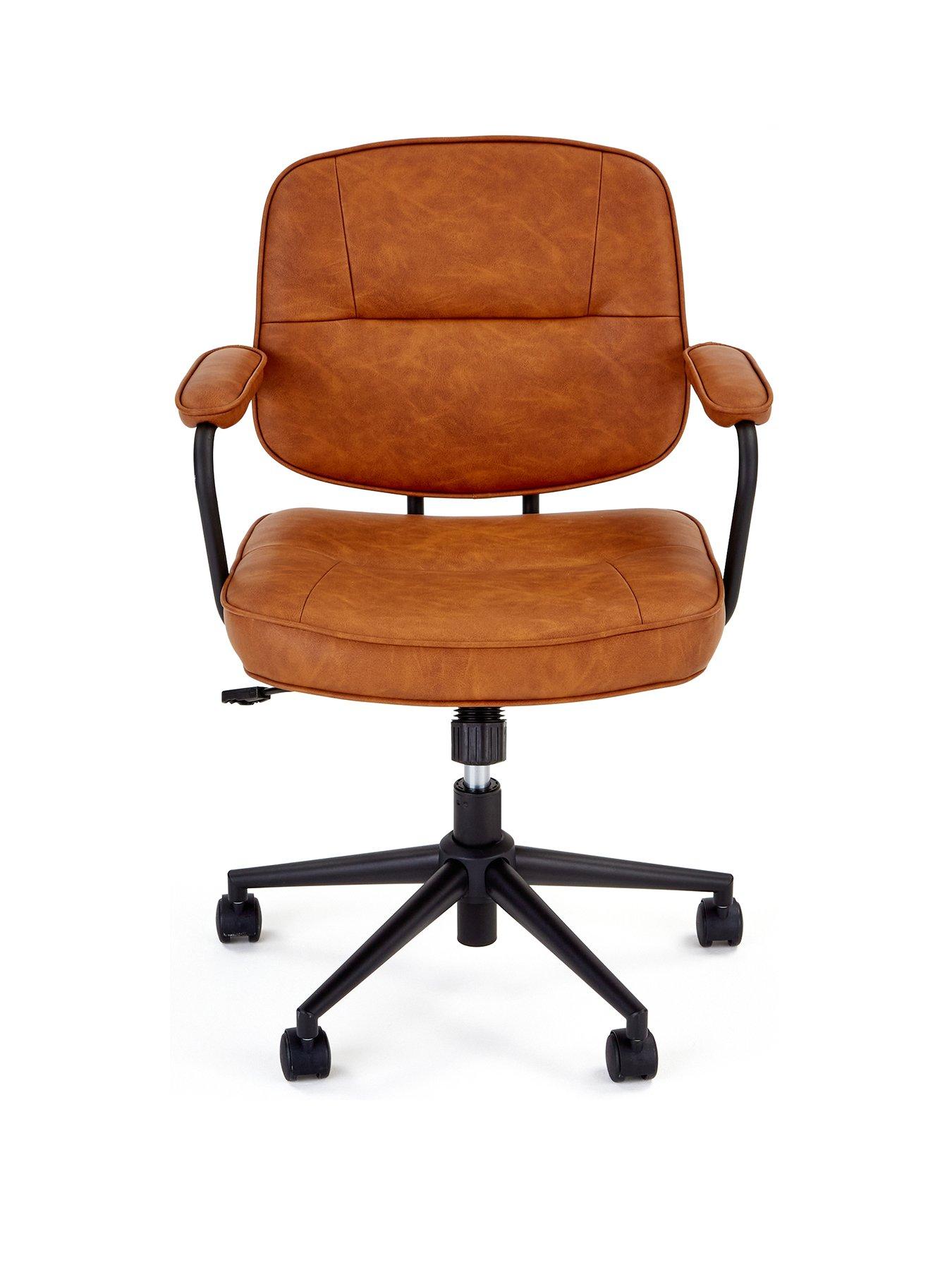 The Very Collection Byrne Faux Leather Office Chair - Tan - FSC® Certified | Very Ireland